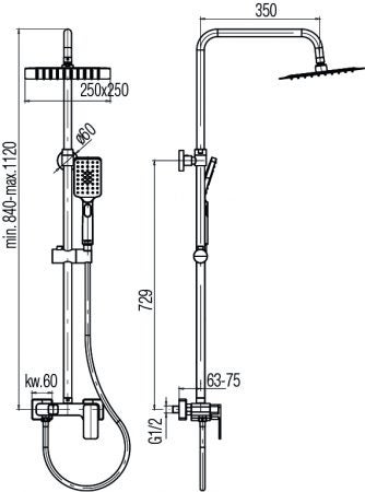 Kolumna prysznicowa z baterią Remo Valvex - 4