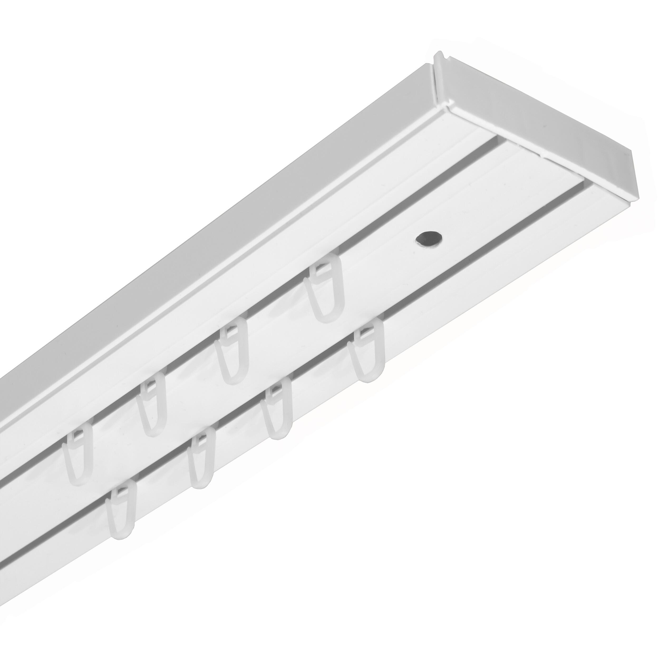 Szyna sufitowa 2-torowa biała 150 cm z akcesoriami PVC - 4