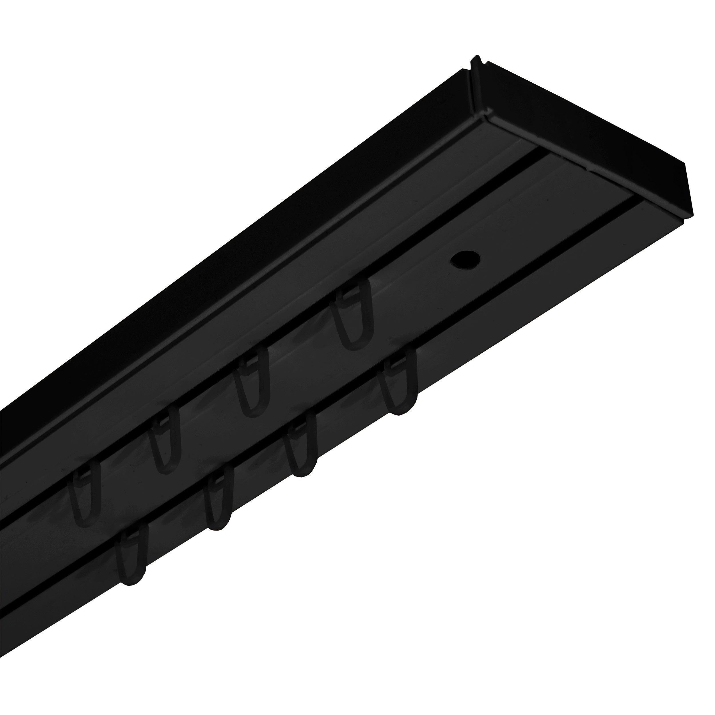Szyna sufitowa 2-torowa czarna 200 cm z akcesoriami PVC - 4