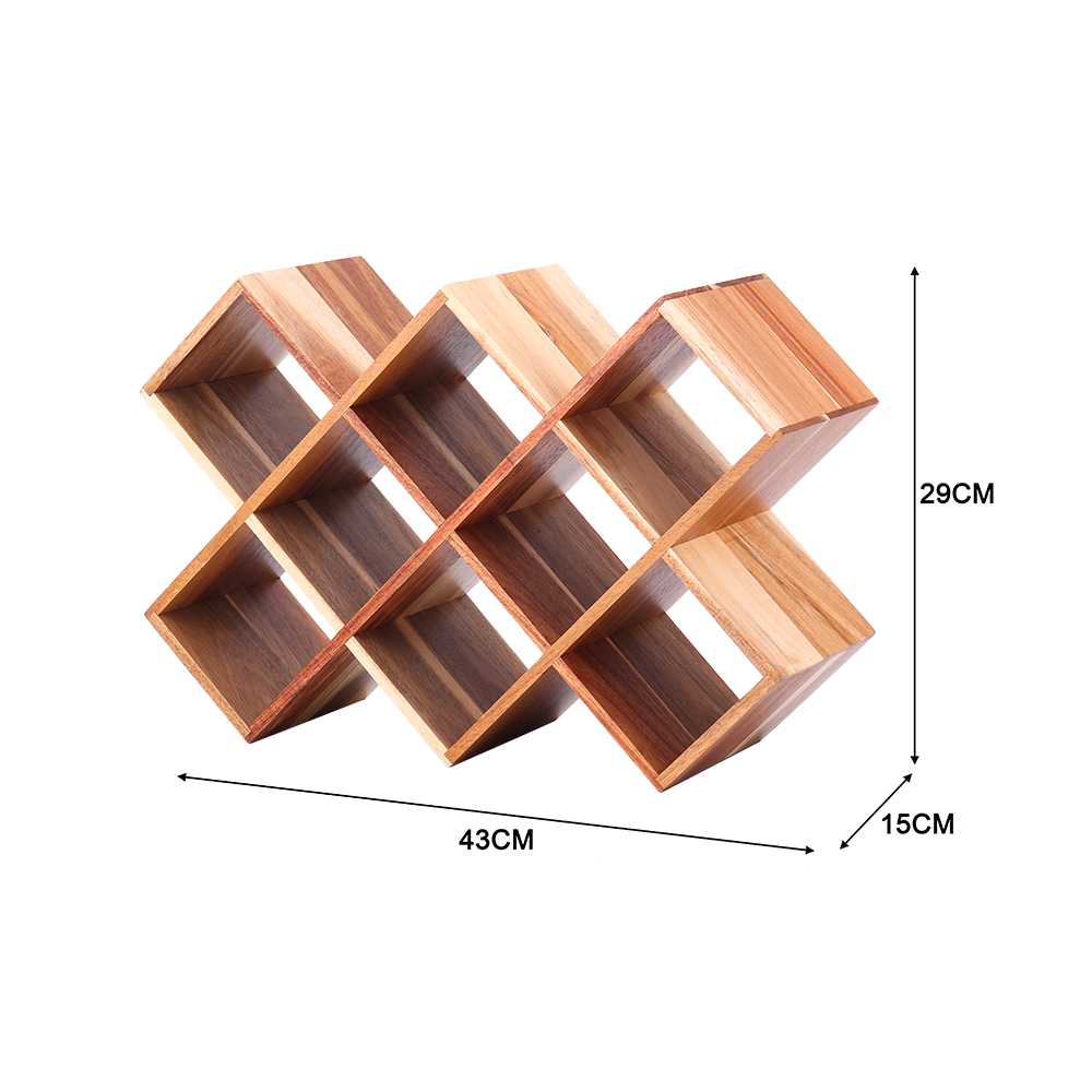 Garrafeira de acácia para 10 garrafas 43x15x29 cm Delinia Casual - 4