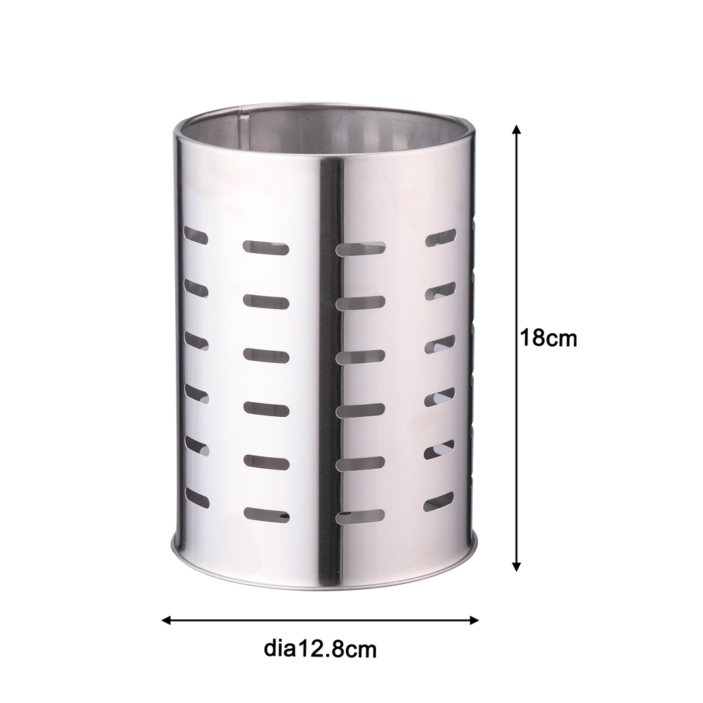 Porte-ustensiles acier inoxydable gris / argent DELINIA L.12.8 x H.18 cm - 5