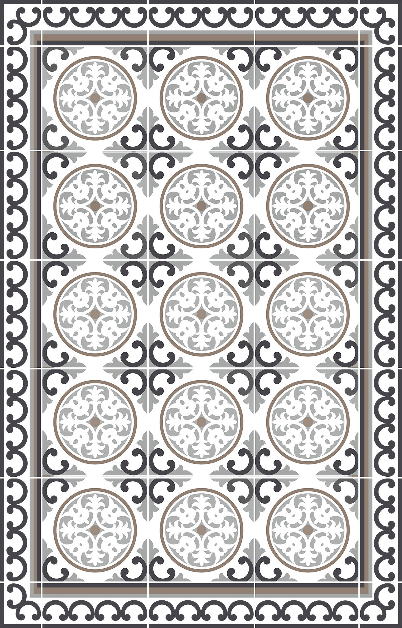 Alfombra exterior/interior pvc tejido plano base antideslizante siro gris 48x75cm