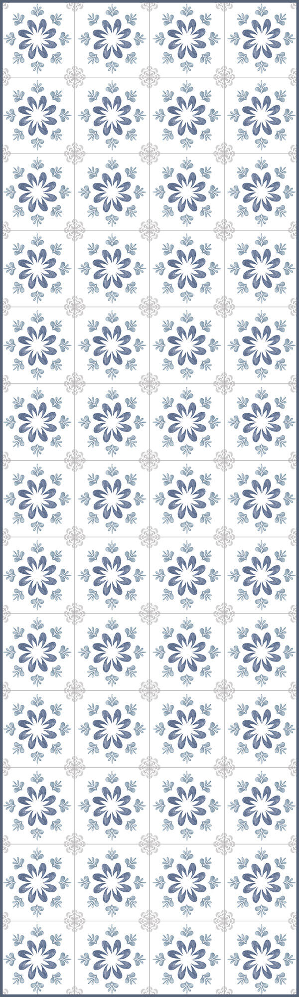 Alfombra pasillera exterior/interior pvc tejido plano base antideslizante callia flor multicolor 60x200cm