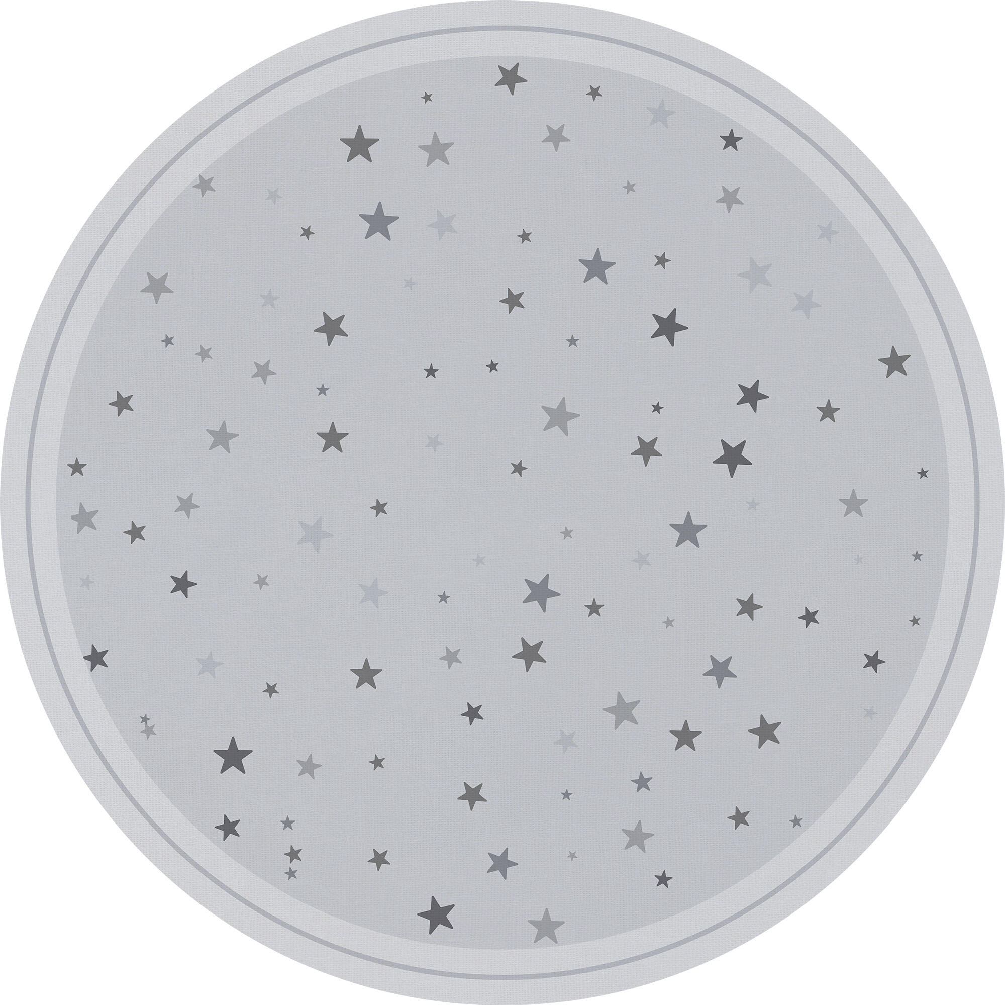 Alfombra exterior/interior pvc tejido plano base antideslizante sambori gris / plata redonda 90x90cm