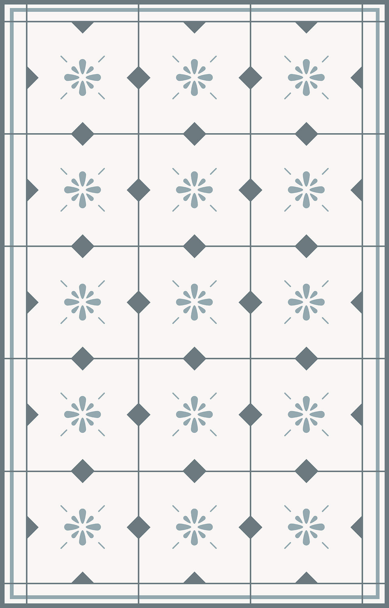 Alfombra pie de cama exterior/interior pvc tejido plano base antideslizante junia multicolor 48x75cm