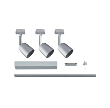 Kit de 3 spots sur rail URail Cover GU10 métal chrome mat, PAULMANN - 4