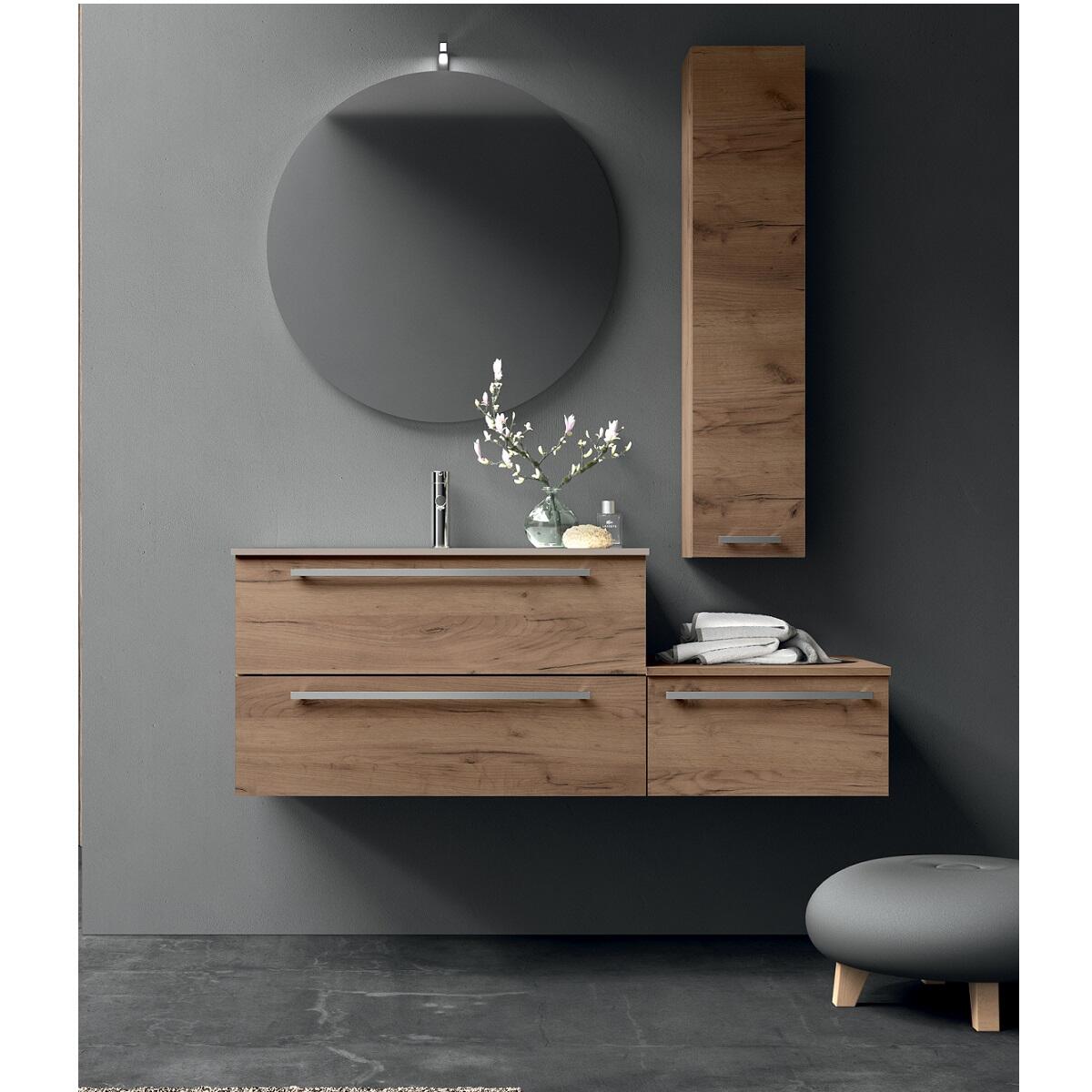 Mobile da bagno sospeso sotto lavabo L 120 x H 50 x P 37 cm bianco, 2 cassetti Linea - 2