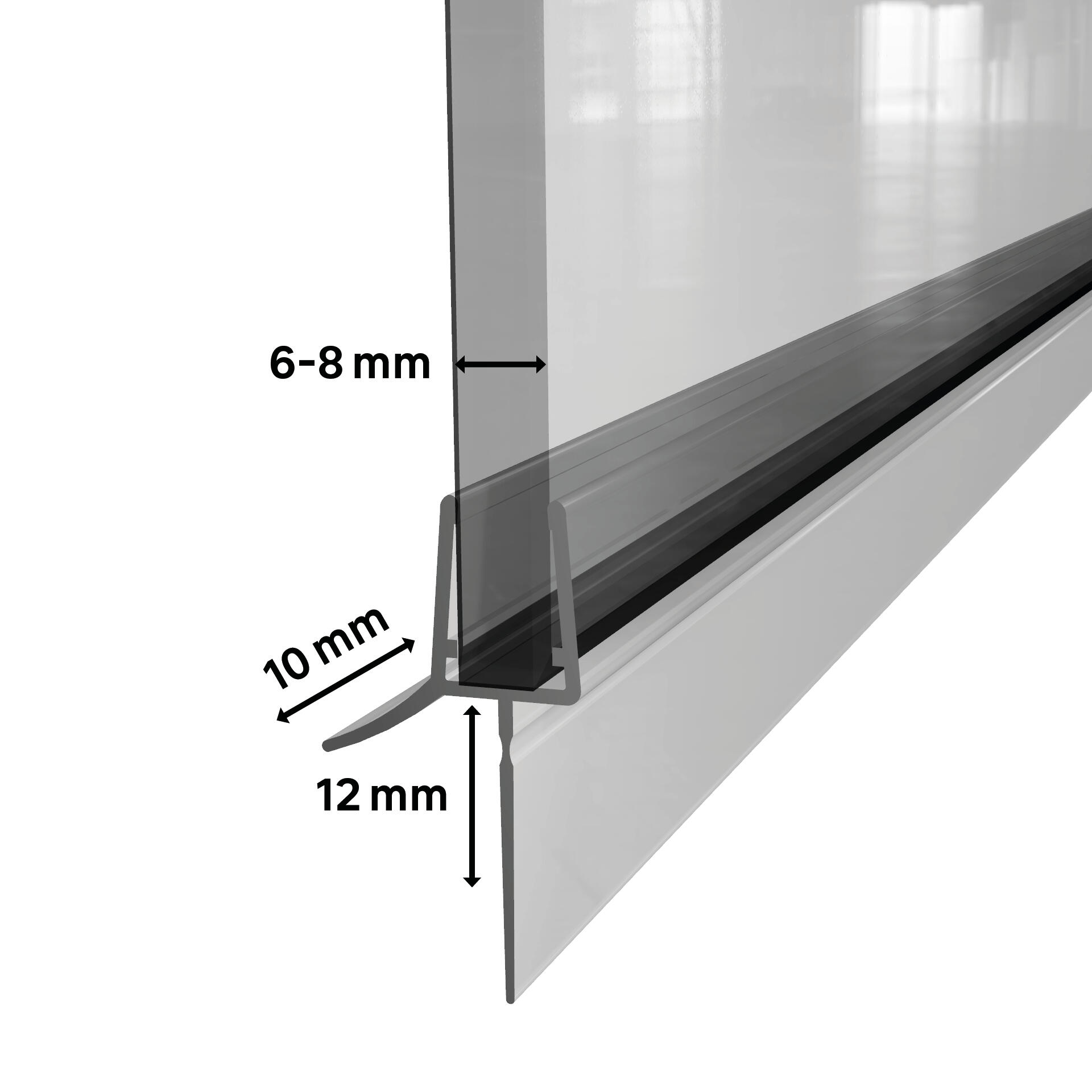 Perfil vedante vidro 6-8 100 cm - 8