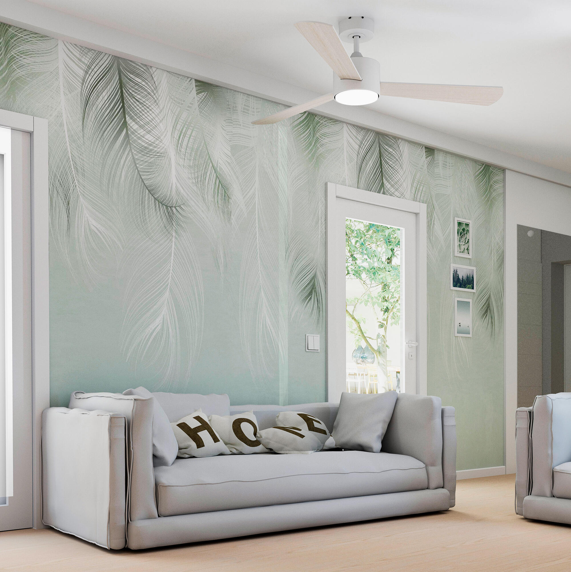 Ventilador de techo con luz silencioso DC Arte Confort Espe blanco 122 cm - 11