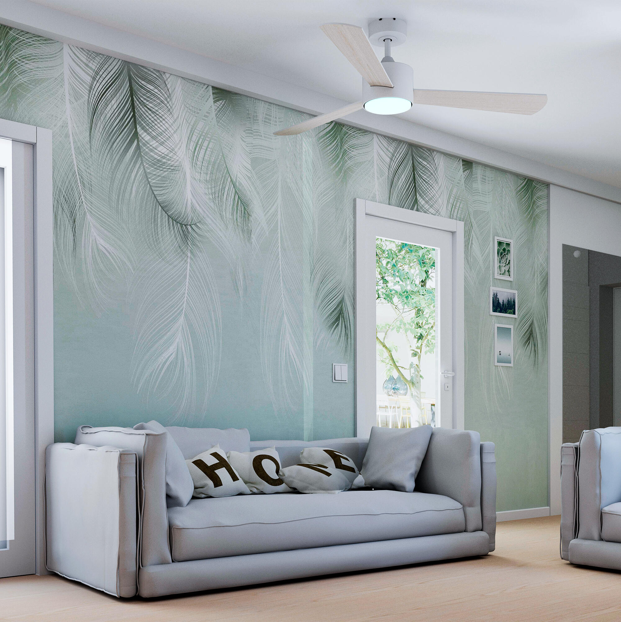 Ventilador de techo con luz silencioso DC Arte Confort Espe blanco 122 cm - 3