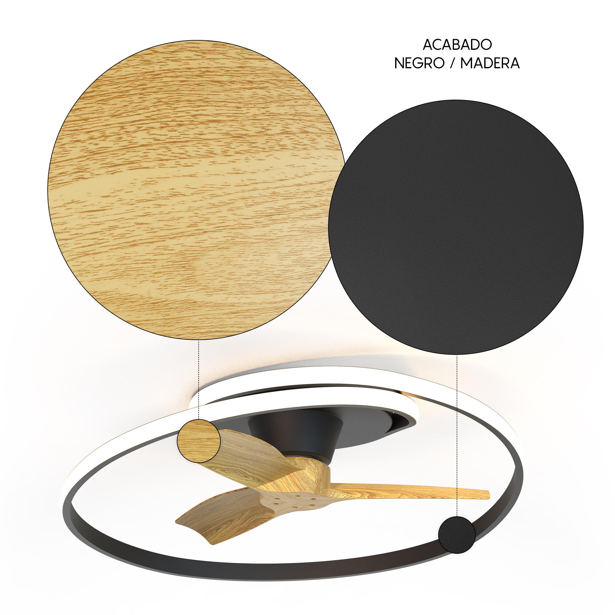 Ventilador de techo con luz DC 35W ø78 cm Ocean MANTRA negro luz CCT 3 velocidades| modo verano/invierno| recomendado para <13m² - 14