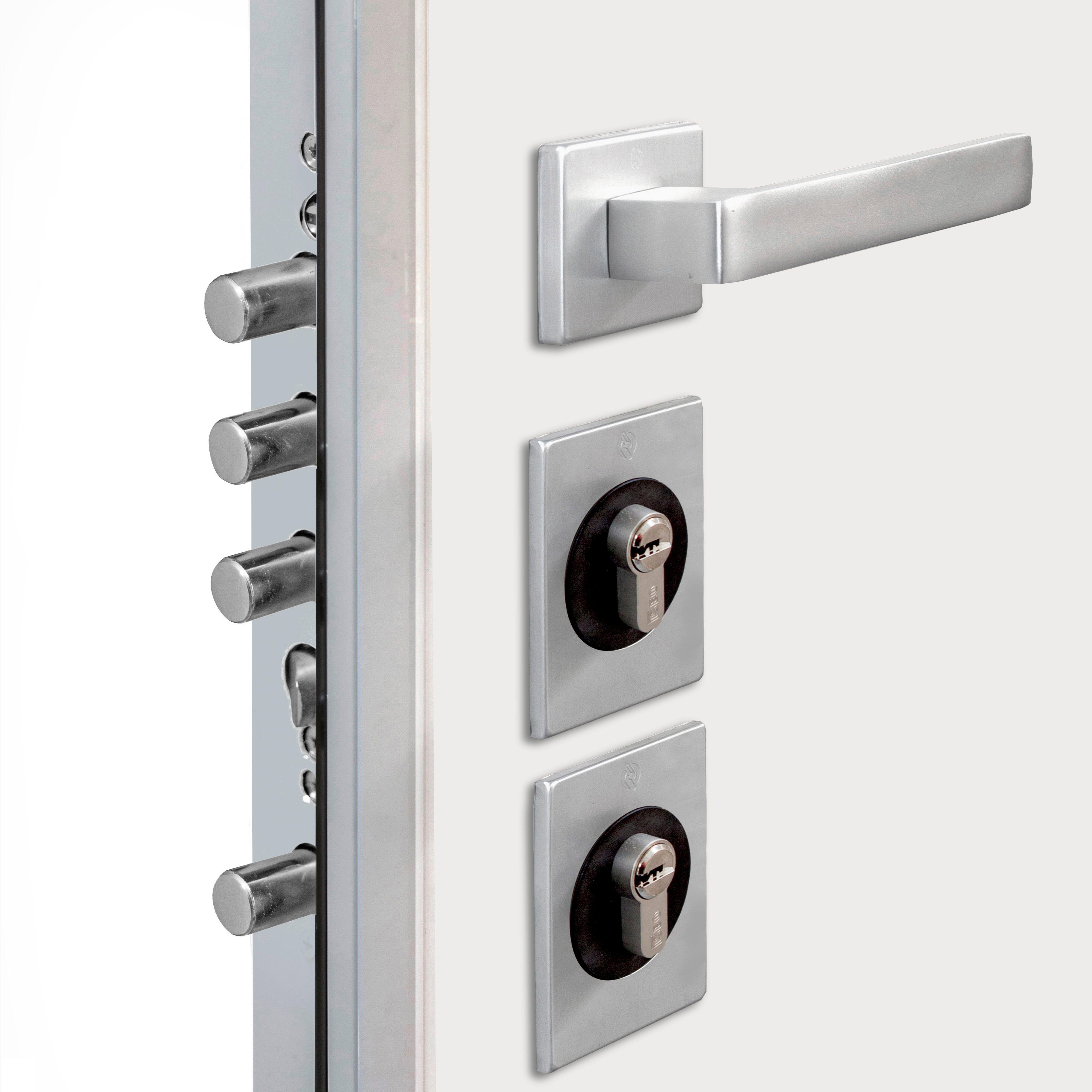 Puerta de entrada acorazada serie Silver 2,0 fresada roble / interior liso blanco apertura izquierda 208x90.3cm - 10