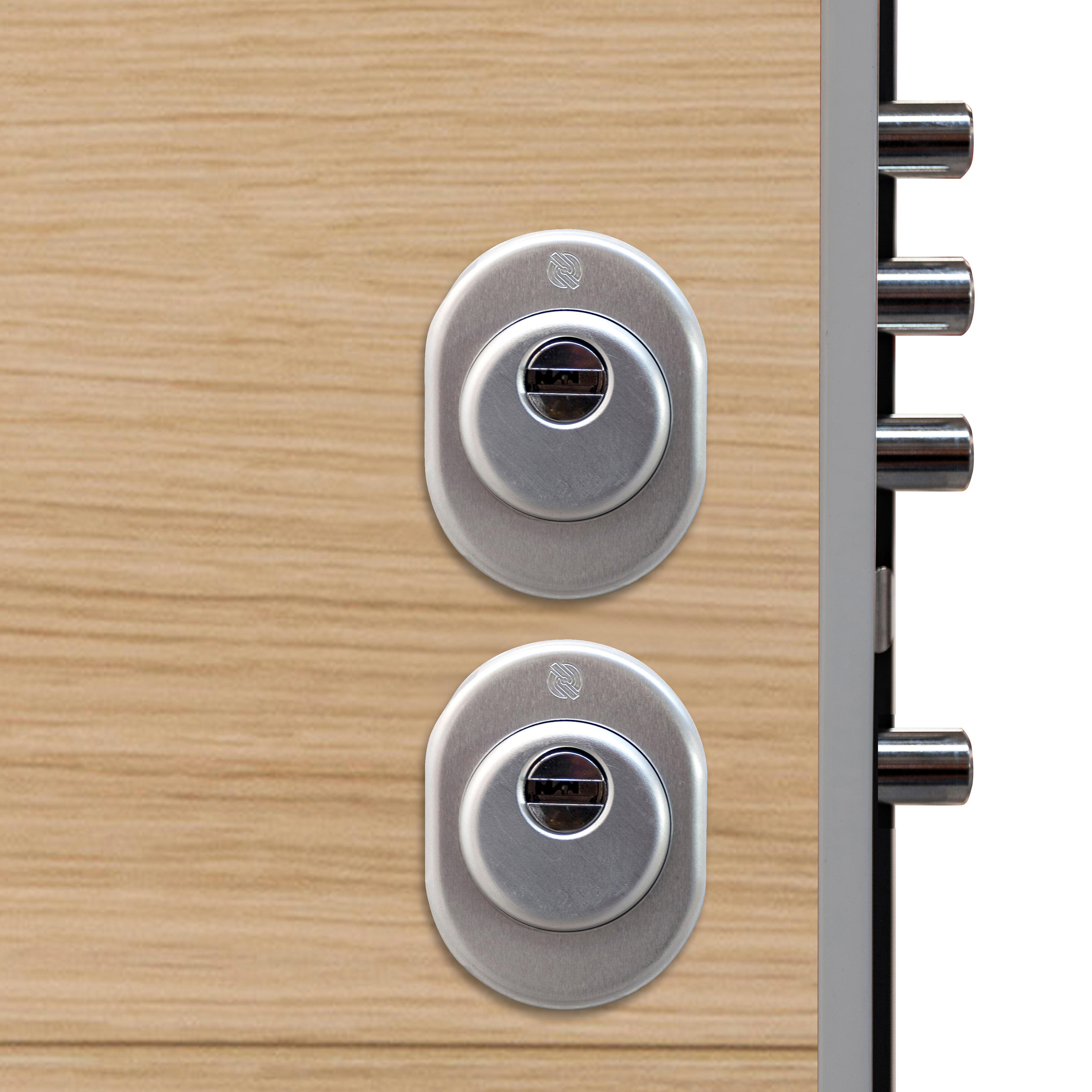 Puerta de entrada acorazada serie Silver 2,0 fresada roble / interior liso blanco apertura izquierda 208x90.3cm - 8