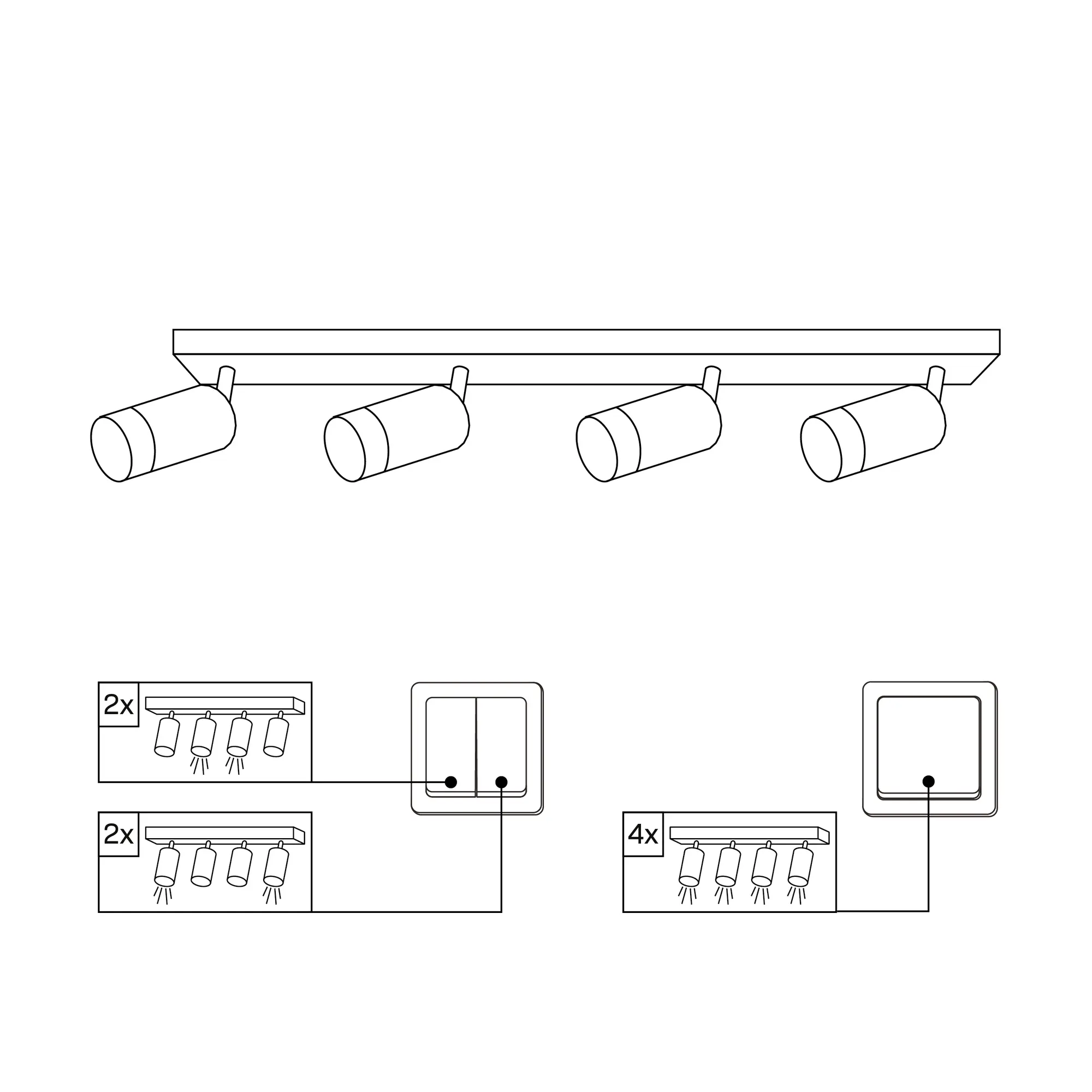 Listwa reflektorowa Arras biało-złota 4 x GU10 Goldlux - 2
