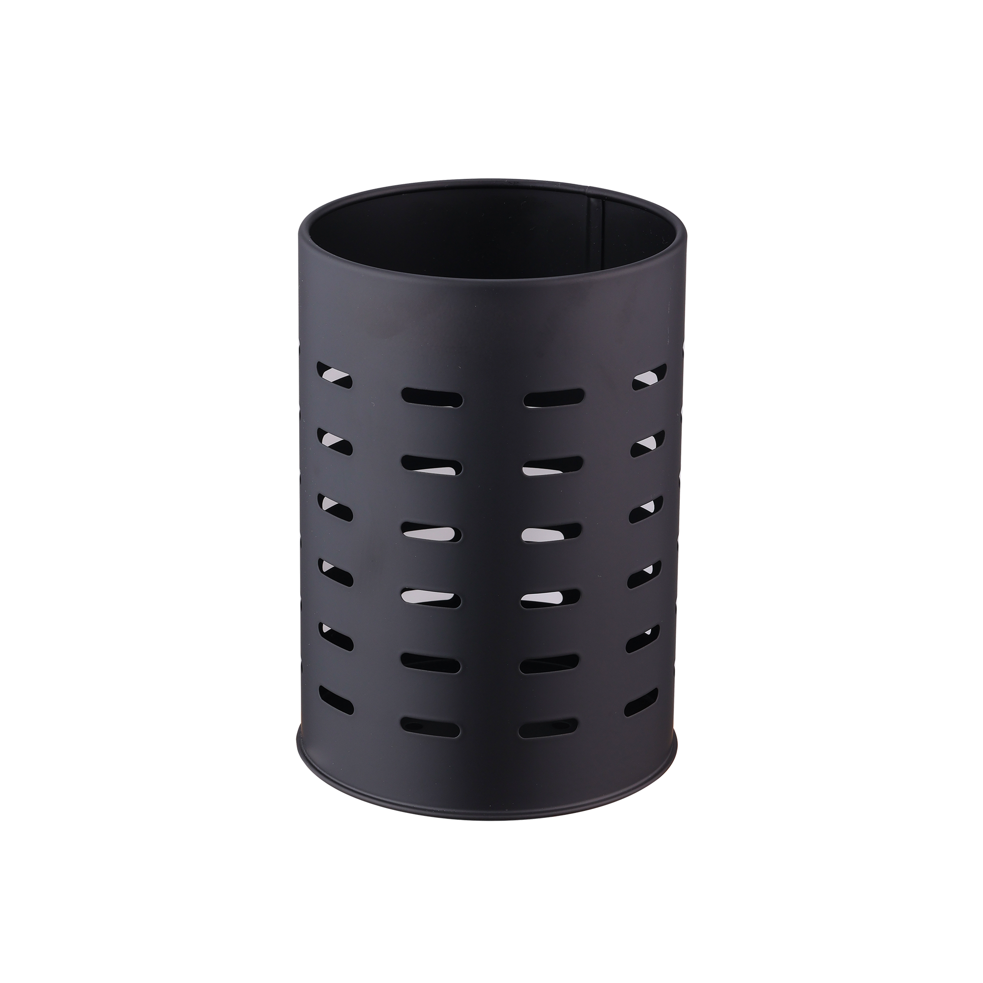 Porta utensilios de cocina de acero negro delinia 12,8x1,8x12,8cm