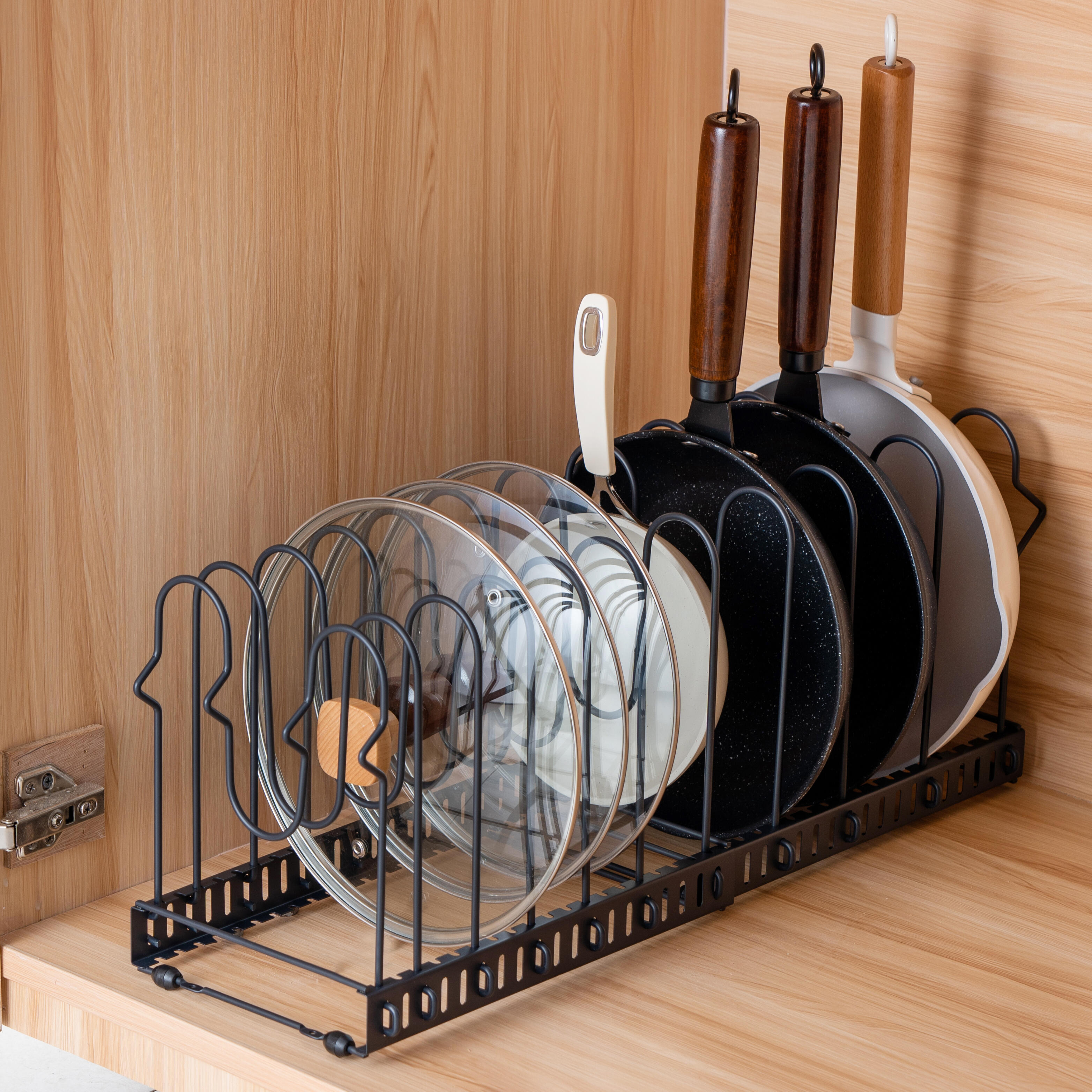 Range poêles et couvercles extensible DELINIA - 4