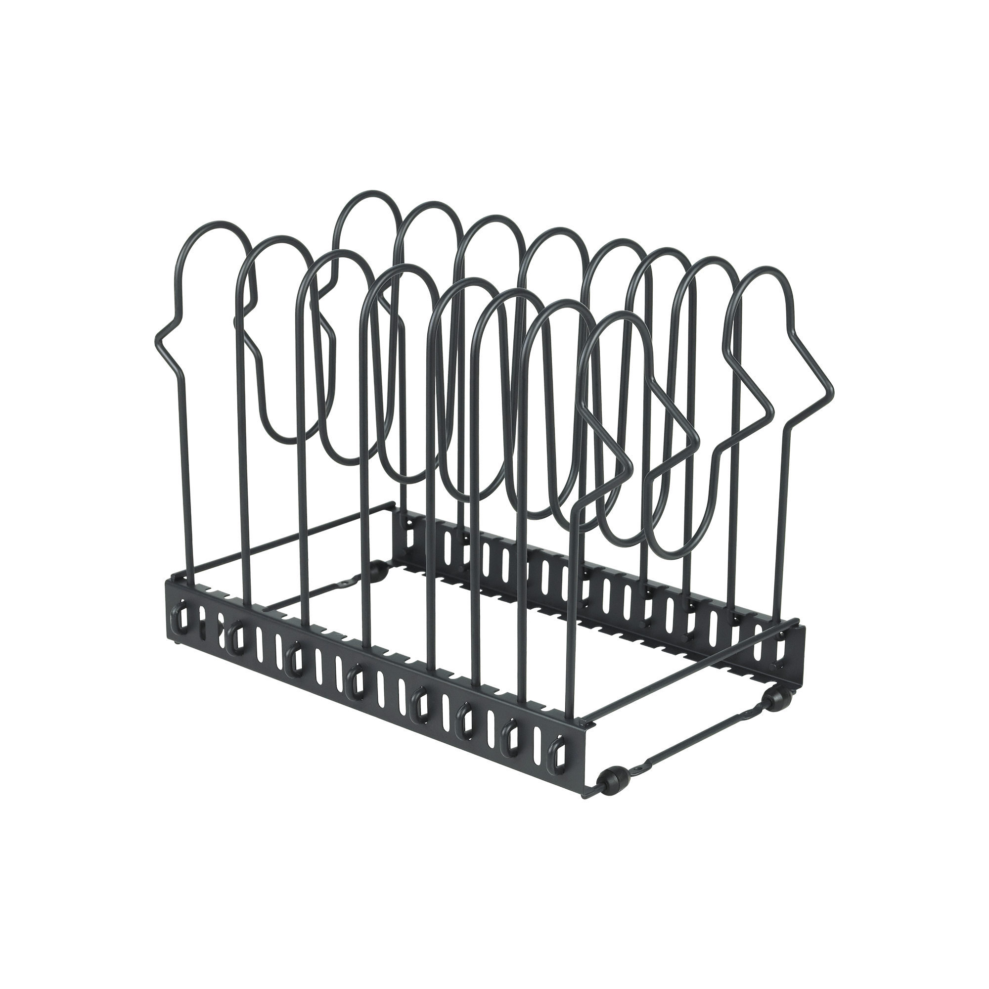 Organizador para sartenes y tapas acero inox negro delinia 19x30x24cm