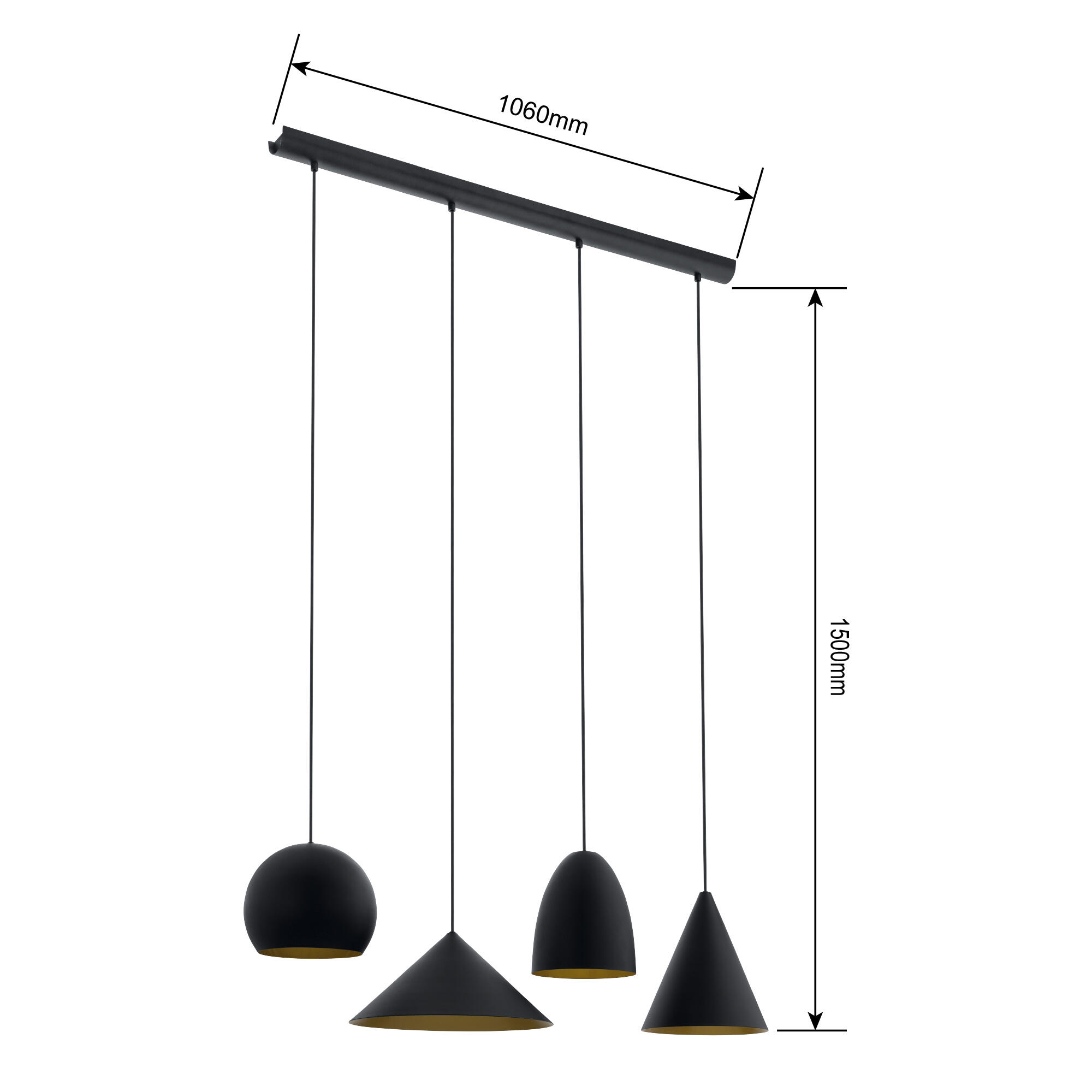 Suspension Rubio acier, noir, Diam.0 cm, E27 - 6