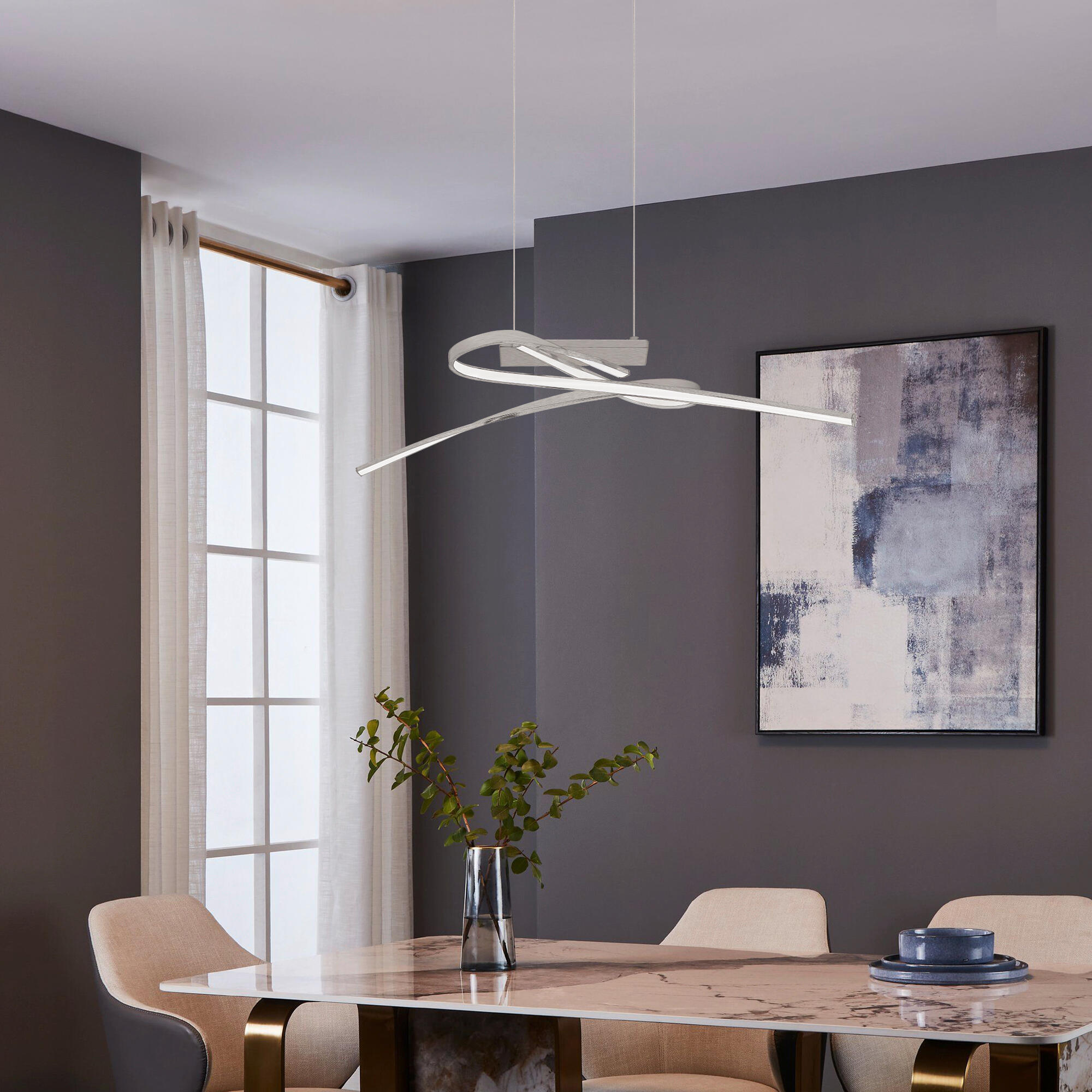 Lustre Symphonie, gris, l.26 cm LED - 3