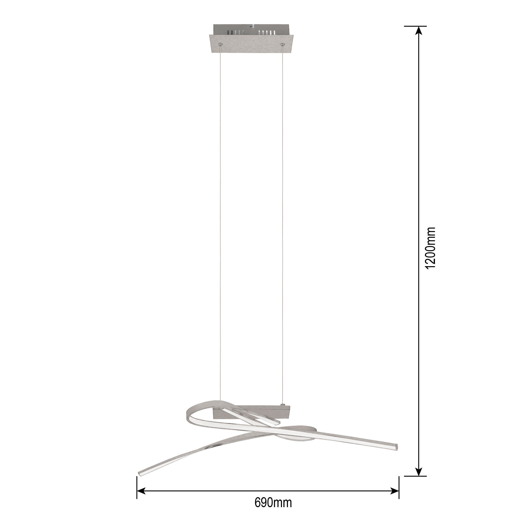 Lustre Symphonie, gris, l.26 cm LED - 7