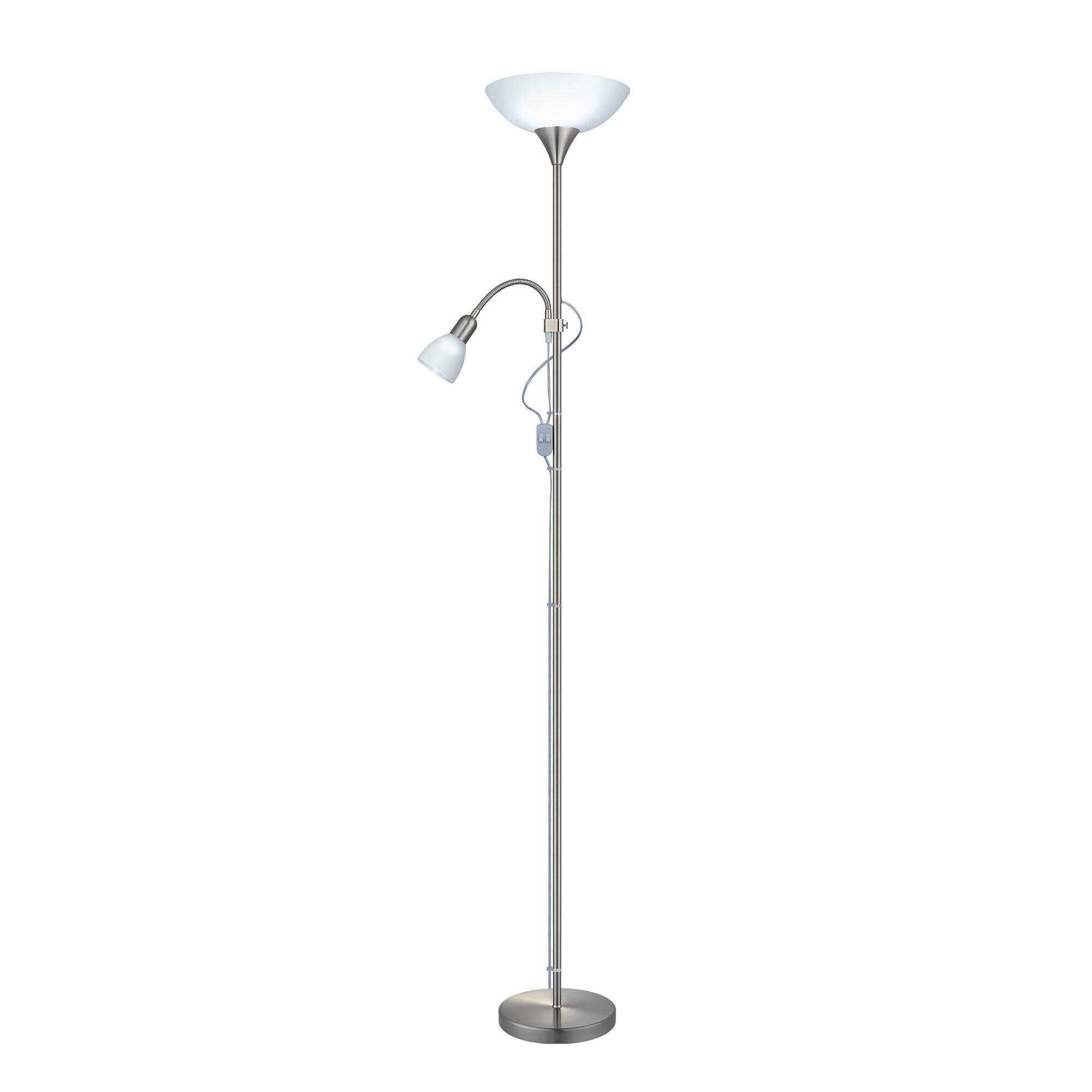 Lampadaire avec liseuse Up EGLO, 1xE27 +1xE14, 178 cm, nickel - 5
