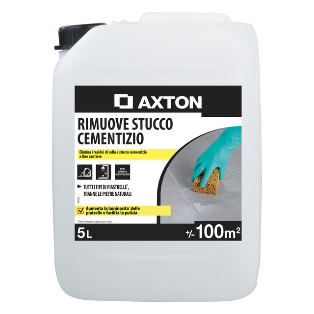 Detergente Rimuove Stucco cementizio AXTON, per superfici resistenti agli acidi, 5 l