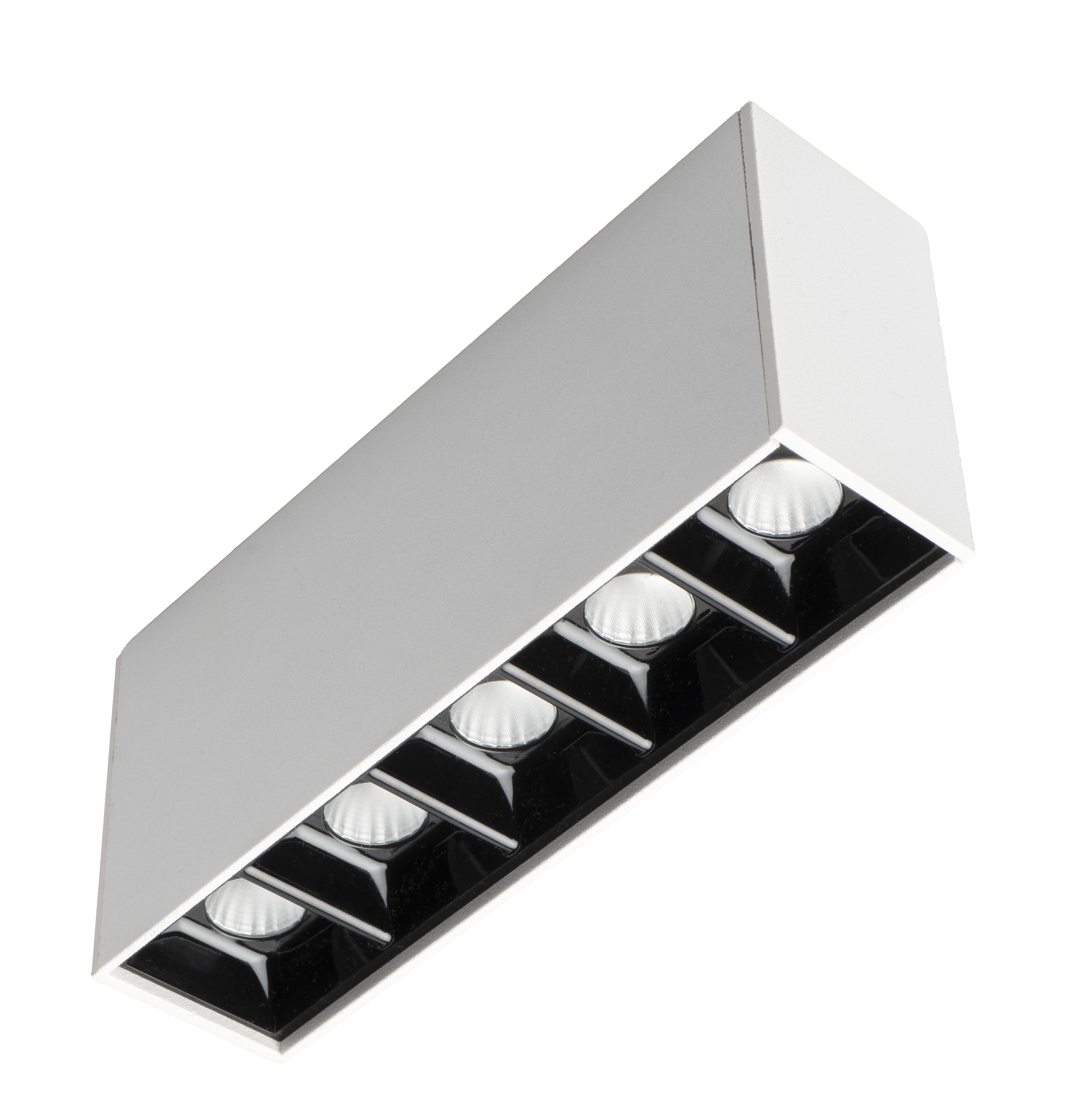Foco downlight superficie lineal cuadrado blanco 535 lm 14 cm