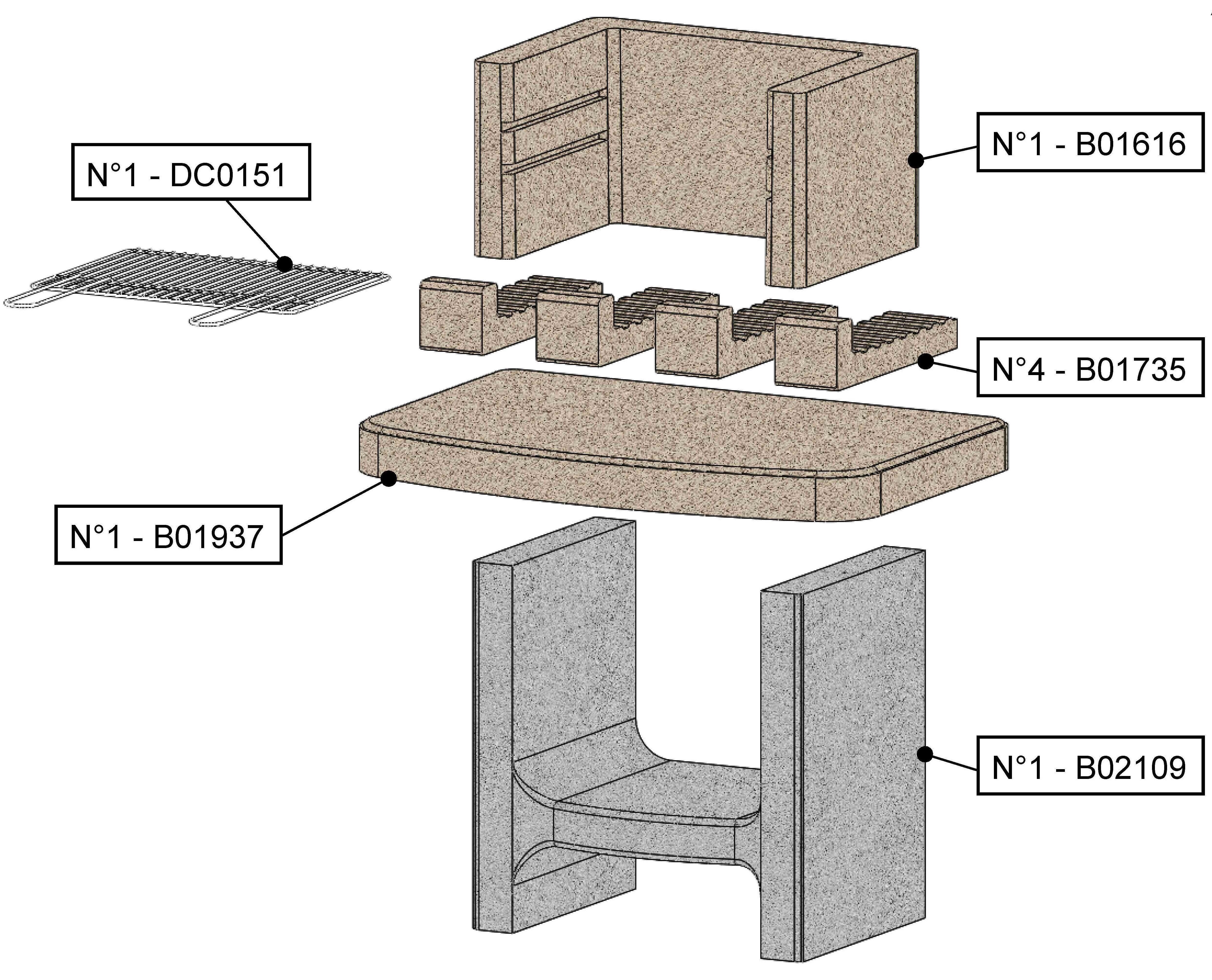 Barbecue fisso in calcestruzzo a carbonella Siena SAROM FUOCO L 33 x H 94 x P 55 cm - 9