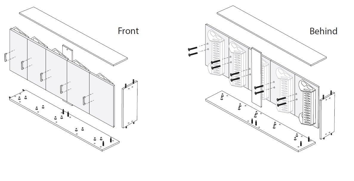 Scarpiera Salvaspazio 5 ante doppia profondità L 50 x H 182 x P 25 cm 20 paia, bianco - 4