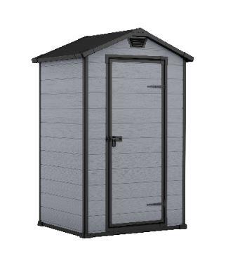 Casetta da giardino in polipropilene grigio 1 x 1 m, superficie esterna 1.1 m² e spessore parete 16 mm, con pavimento e porta ad anta singola, KETER Exclusive - 8