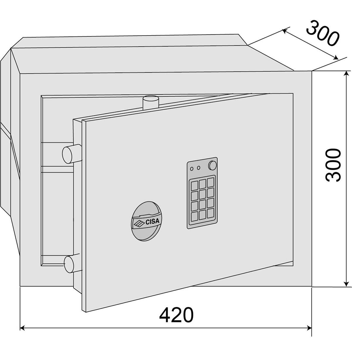 Cassaforte con codice elettronico CISA DGT Vision a incasso L 42 x H 30 x P 30 cm - 10