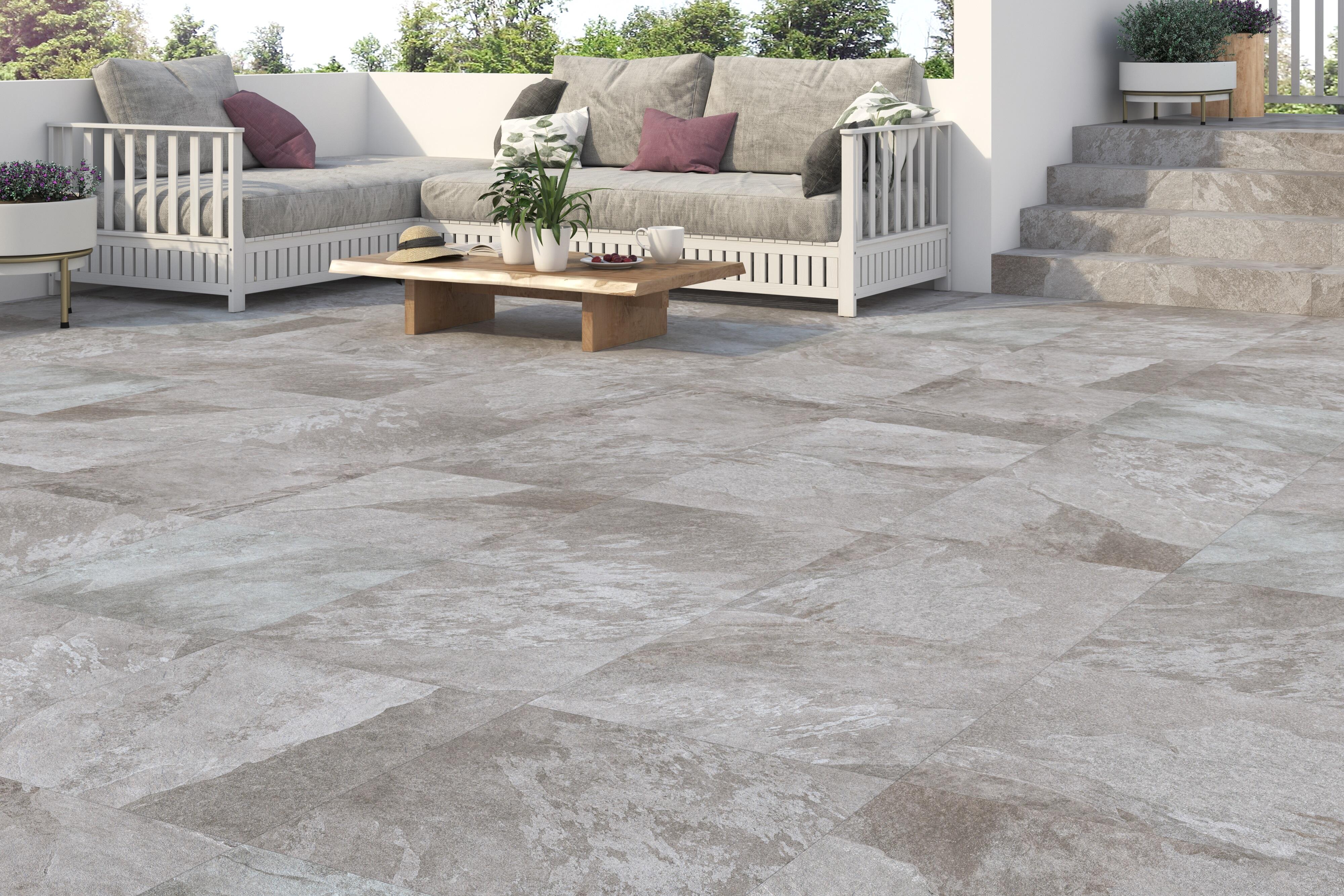 Suelo porcelánico axis efecto piedra grey 60x60x2 cm c3