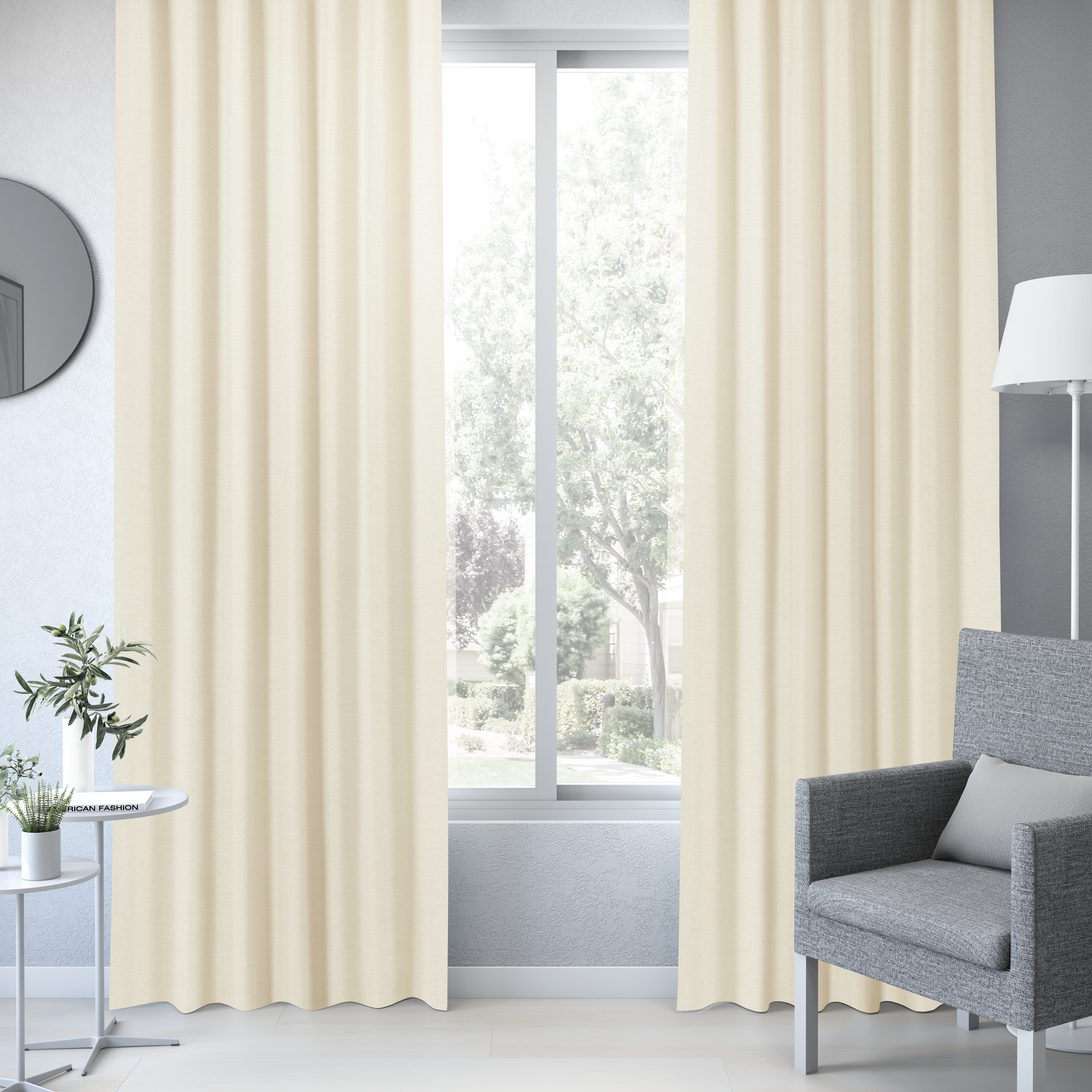Cortina cinta frunce, trabillas Opaca Blackout Luce Cool   liso beige 210x280cm - 3