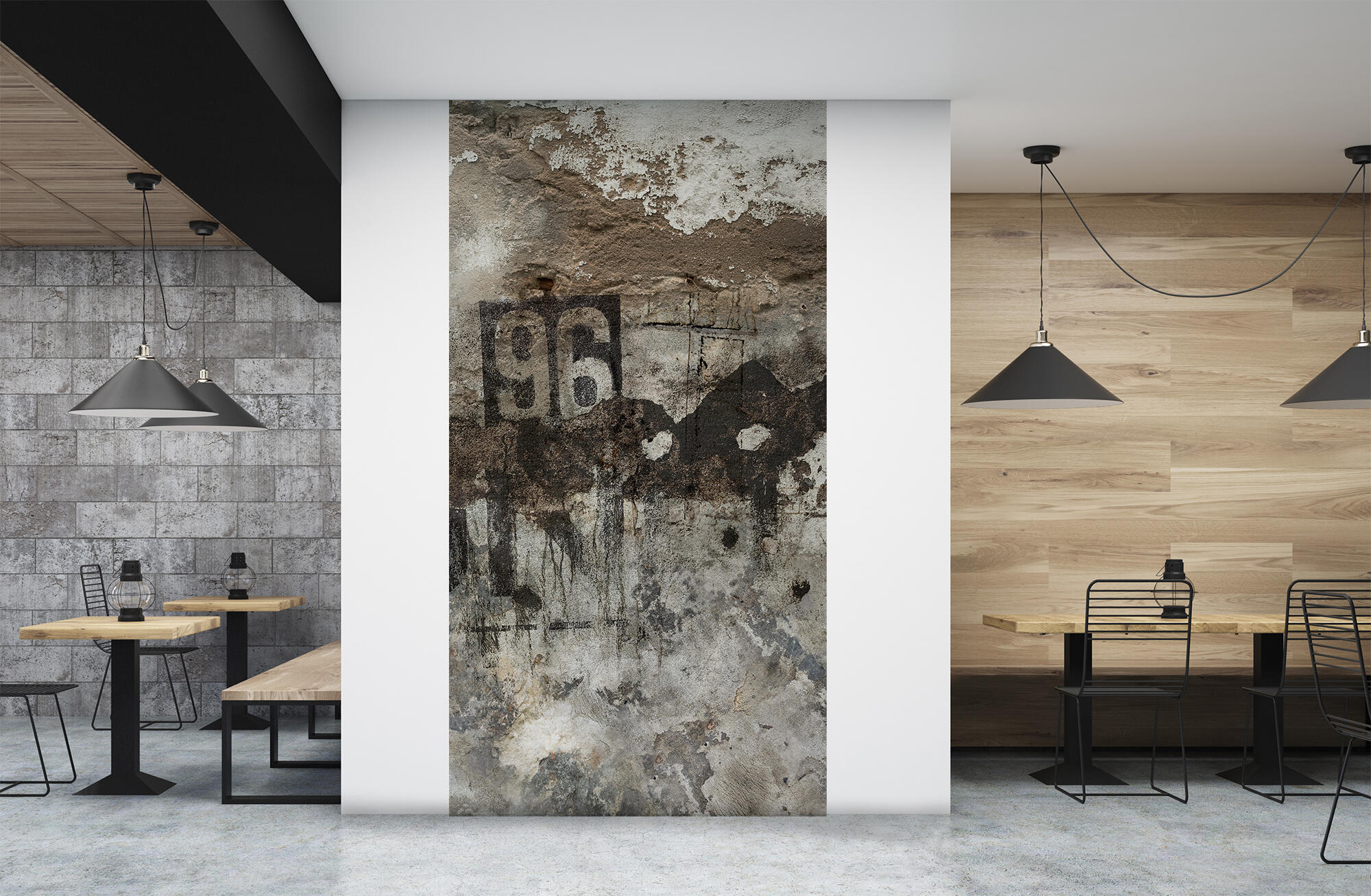 Mural adhesivo textil liso lavable naturaleza grunge verde 193 x 260 cm motif