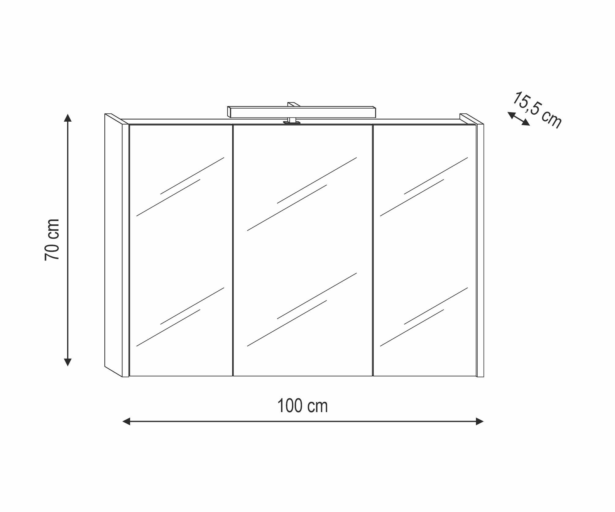 Specchio Contenitore Con Illuminazione Akira luce fredda L 100 x H 70 x P 15.5 cm - 3
