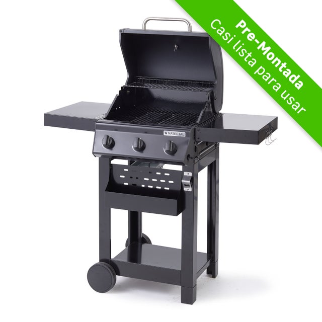 Barbacoa de gas pre-montada NATERIAL Alton 3 quemadores y 9 kw de potencia