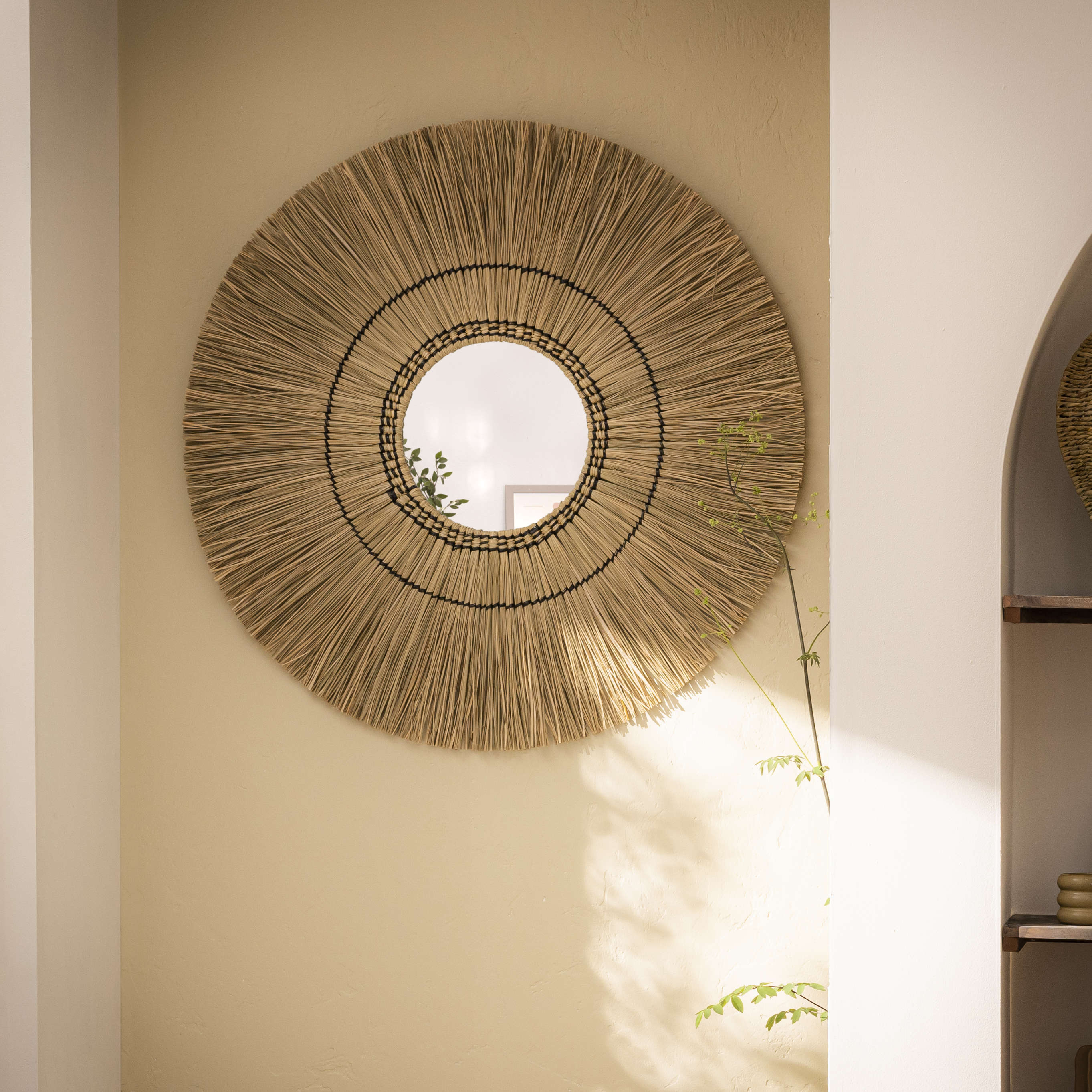 Miroir rond rotin naturel Palia INSPIRE diam.100 cm - 2