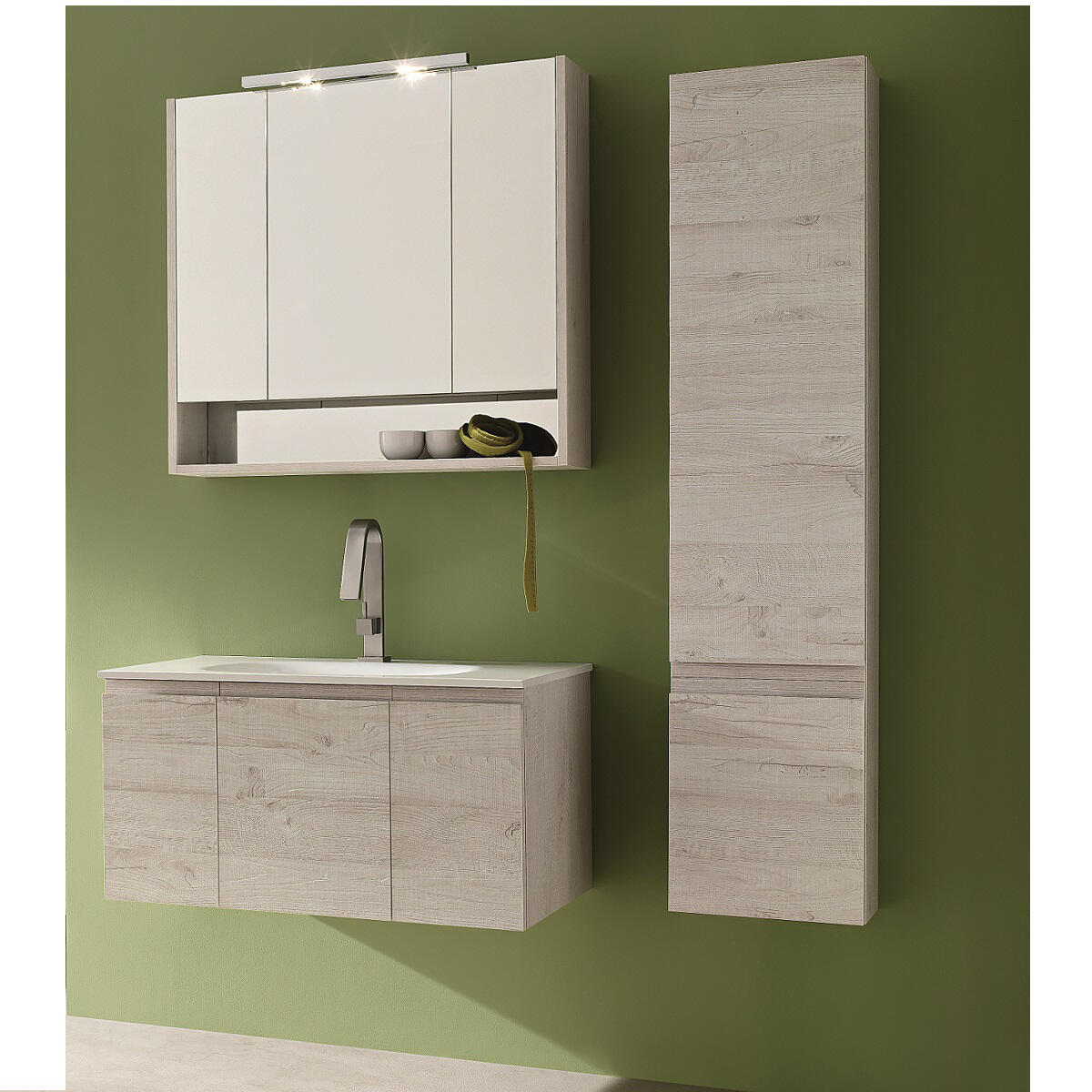 Mobile da bagno sospeso sotto lavabo L 60 x H 50 x P 37 cm bianco, 2 cassetti Gola - 2