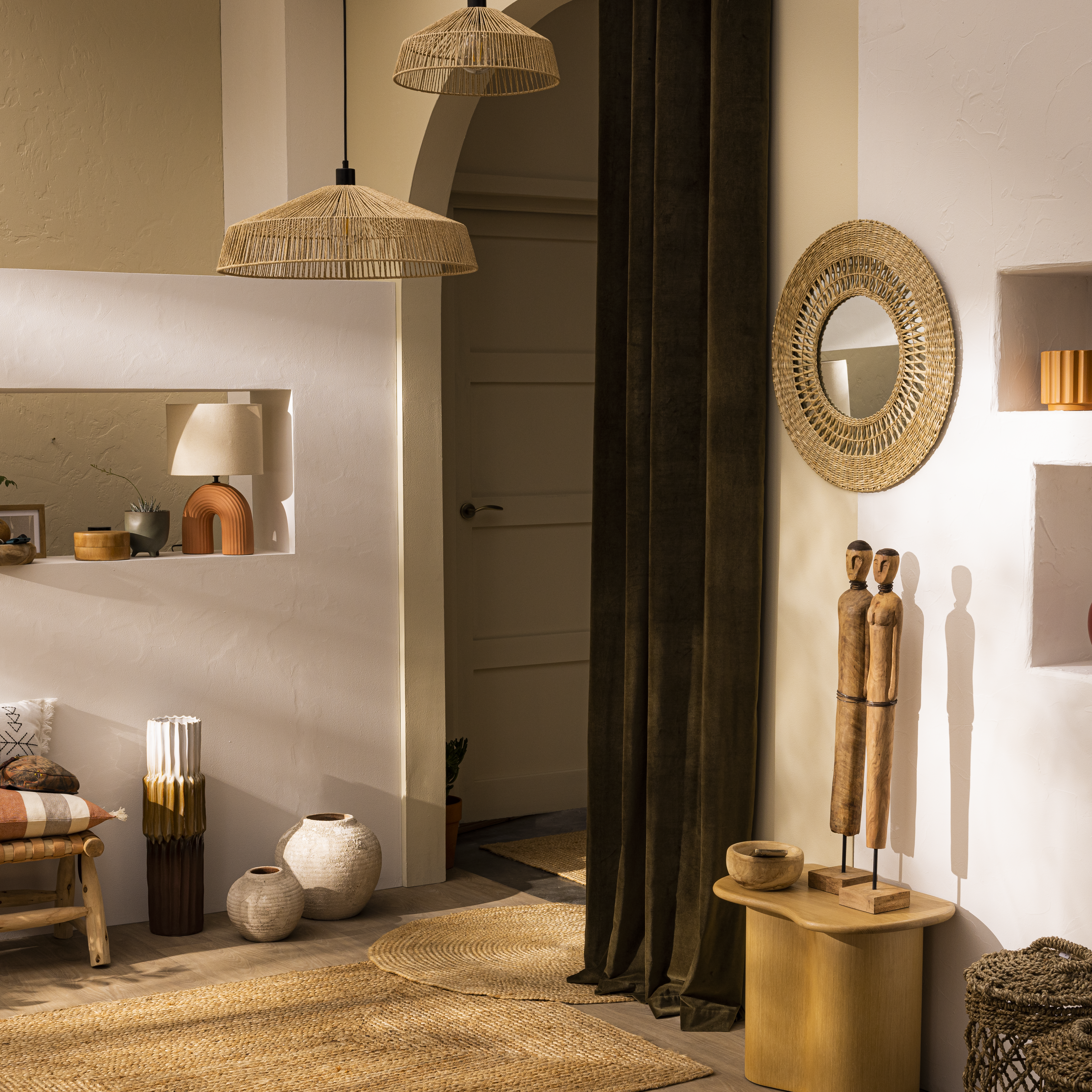 Lustro Sisal Sun natural trawa morska śr. 57 cm Inspire - 8