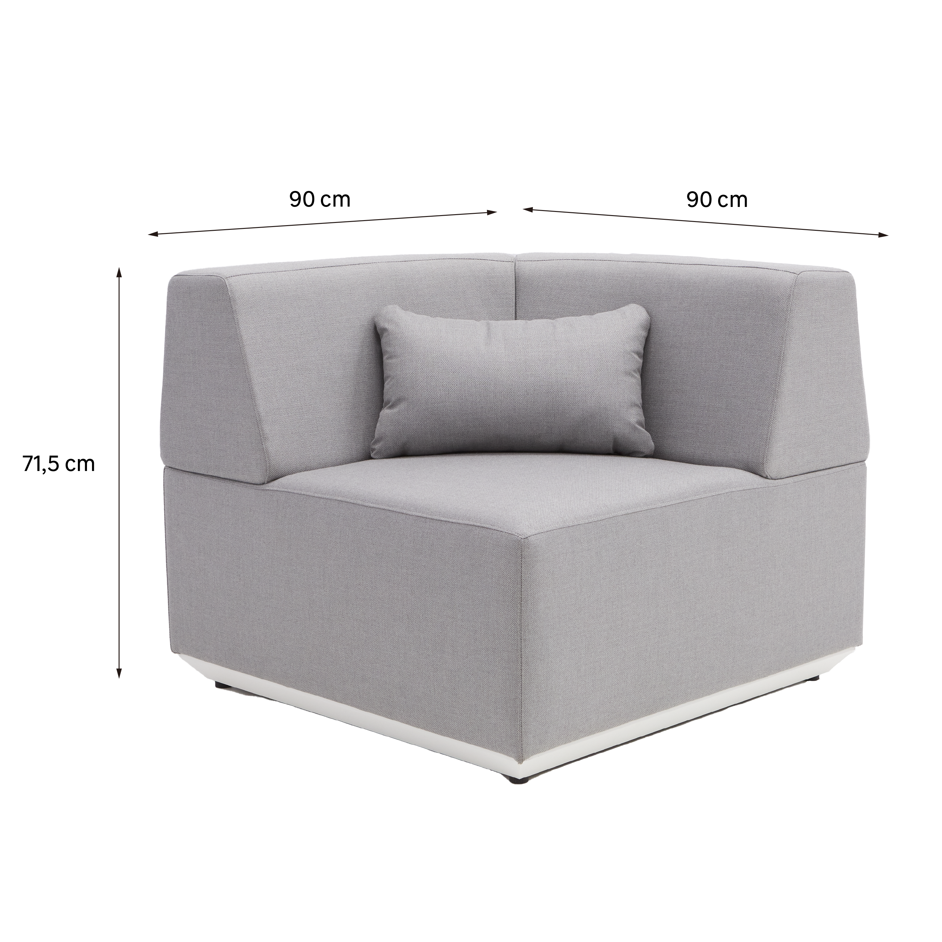 Sillón de jardín esquinero NATERIAL Neptune de aluminio gris - 5