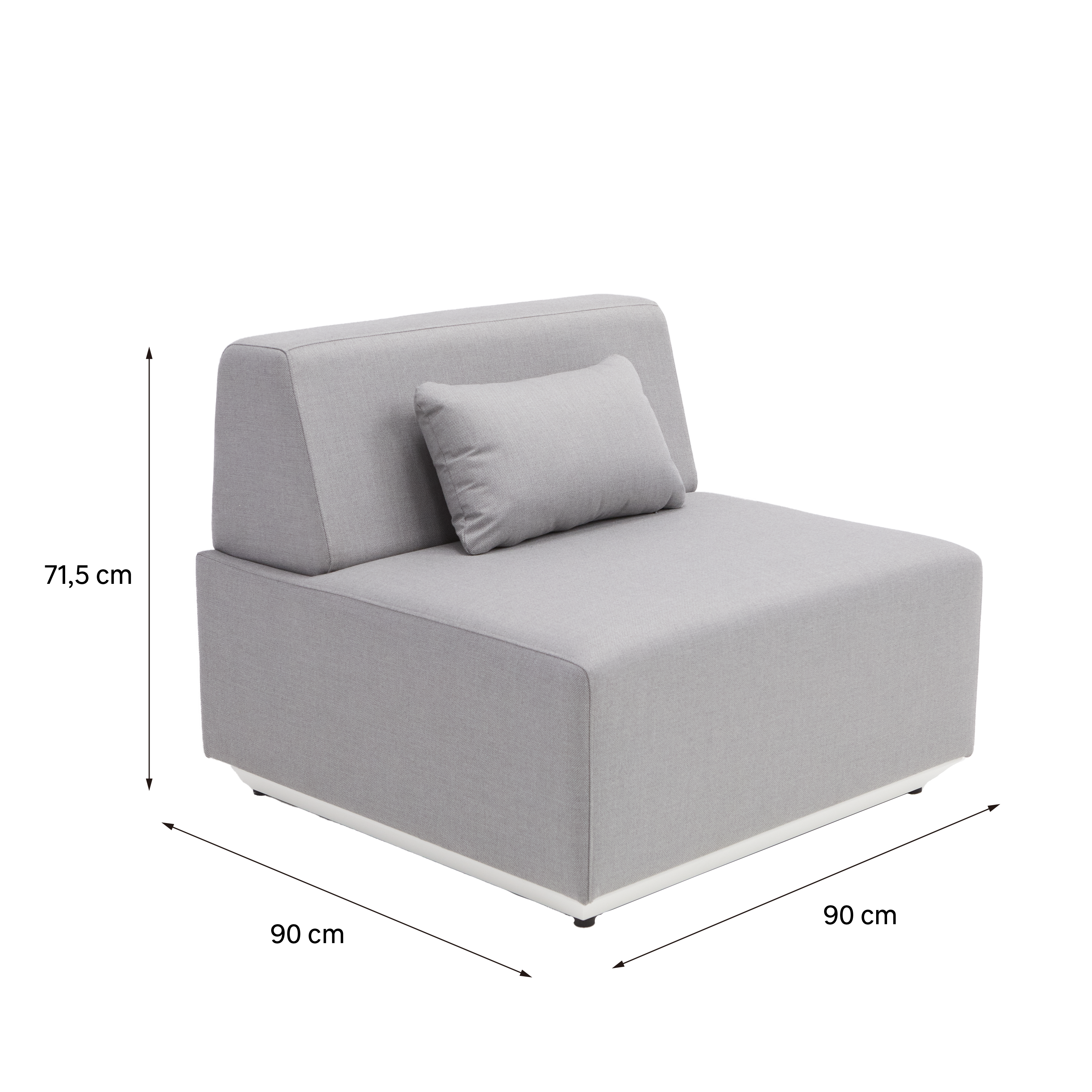 Módulo sofá simples jardim cinzento Neptune Naterial - 9