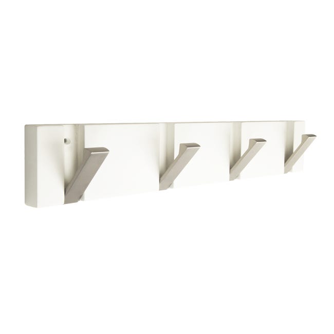 Perchero de pared SPACEO Ply blanco con 4 ganchos Leroy Merlin
