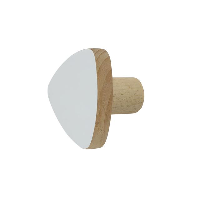 Gancio appendiabiti da avvitare  SPACEO SMILE in legno bianco opaco L 6.3 x H 6.1 cm