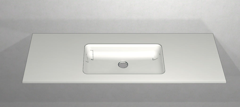 Top per lavabo Eklettica L 105.5 x H 1 x P 51.2 cm colore a scelta - rivolgiti al nostro punto vendita acrilico - 2