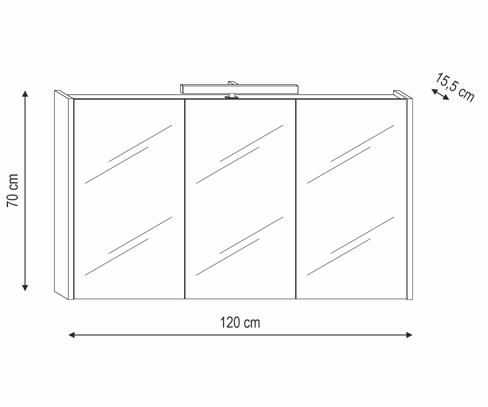 Specchio Contenitore Con Illuminazione Akira con luce fredda L 120 x H 70 x P 15.5 cm - 3