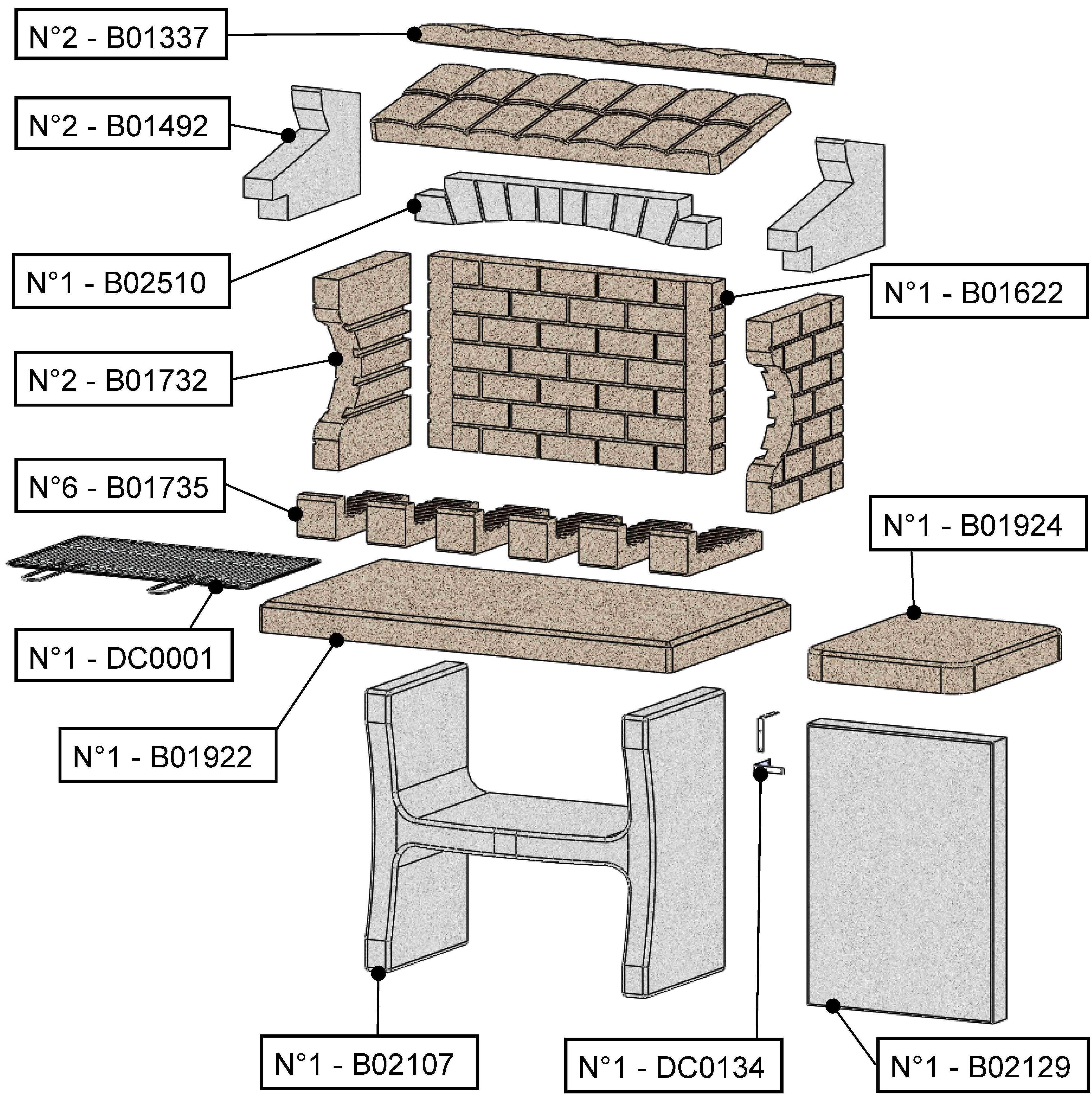 Barbecue fisso a legna e carbonella Luxor SAROM FUOCO L 159 x H 162 x P 72 cm - 5