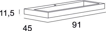 Lavabo a incasso rettangolare Modula H 11.5 cm in resina bianco - 14