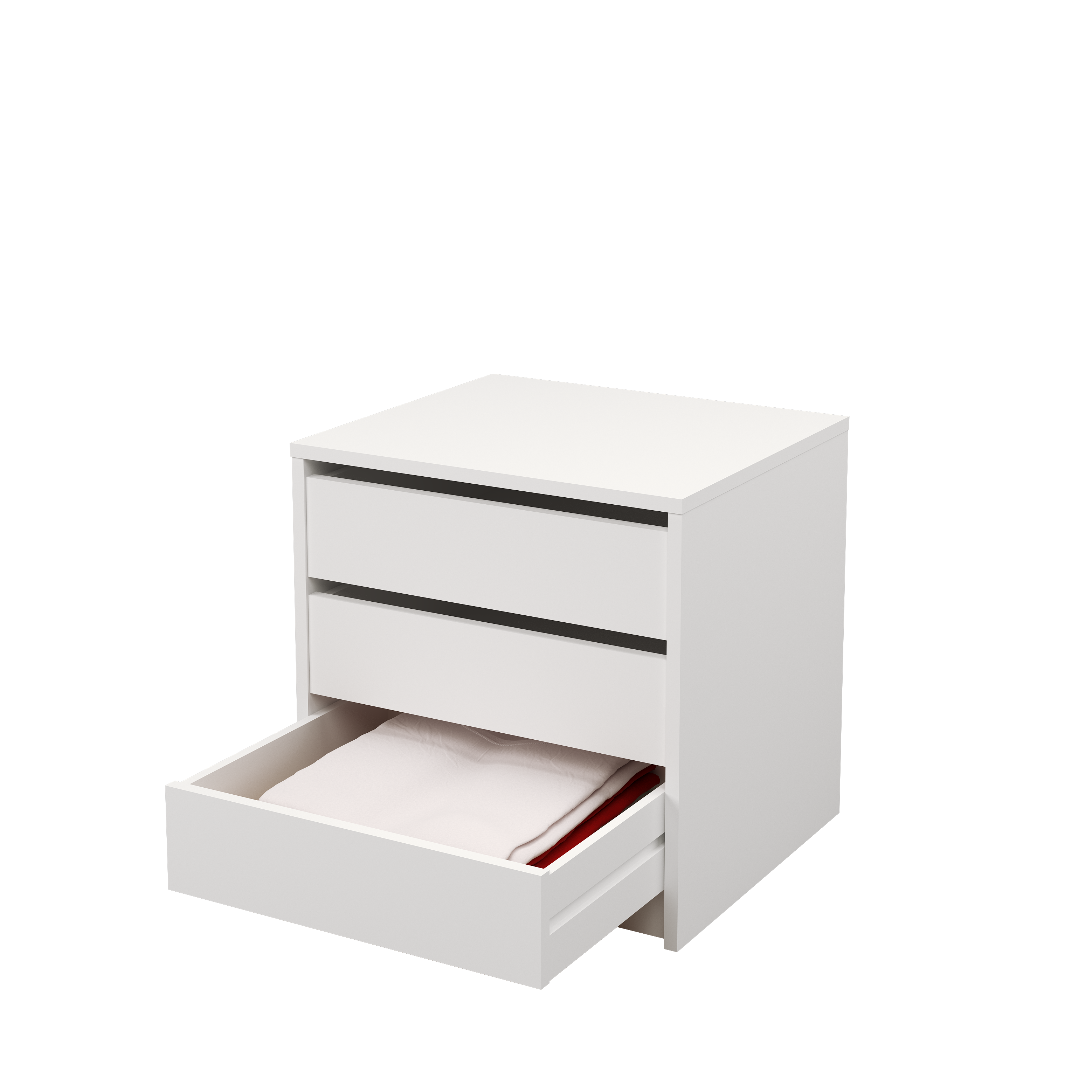 Cajonera KIT 3 cajones Serie Abierta blanco 50x50x44cm (altoxanchoxfondo cm) - 4