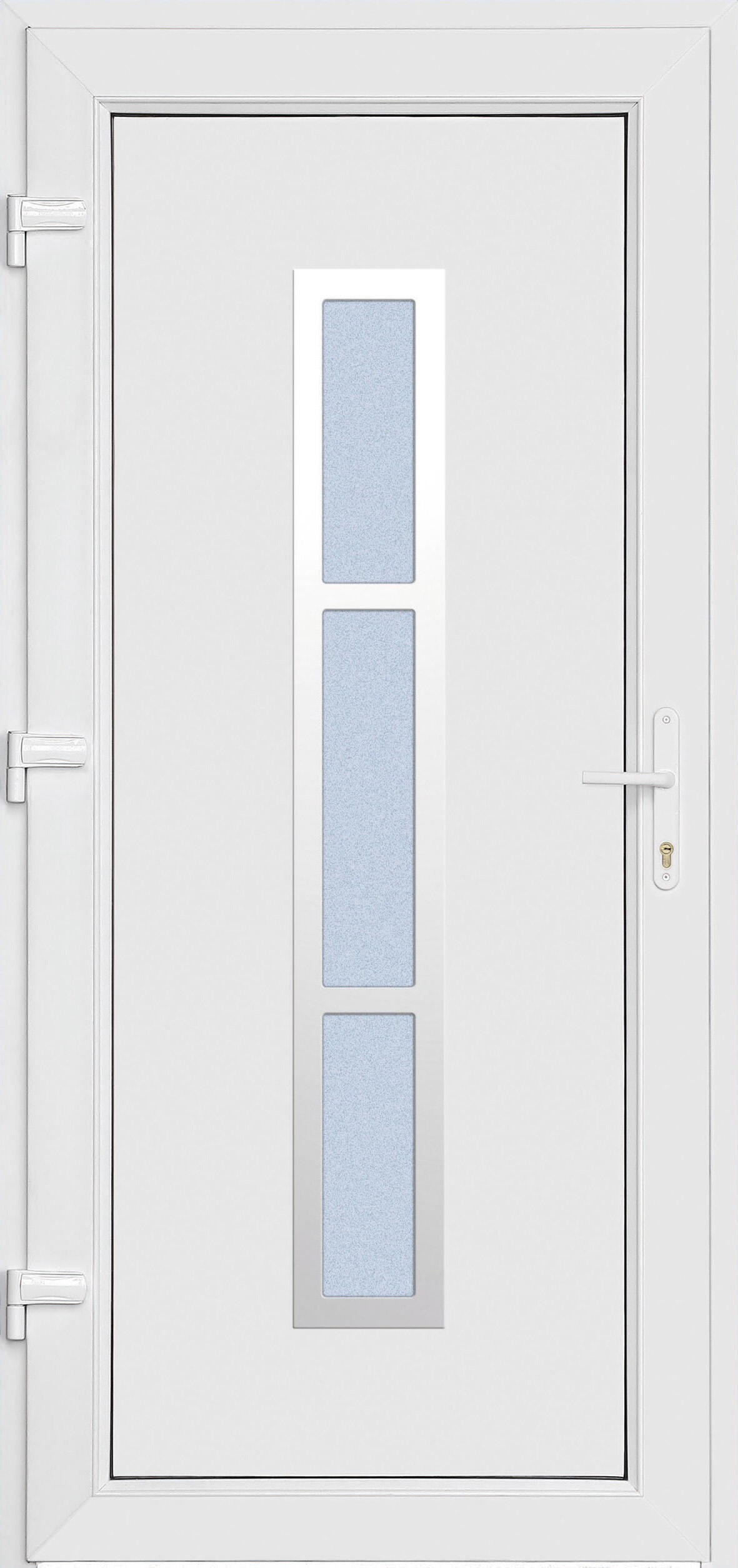 Puerta de entrada serie Basic pvc Alabama diseño rústico color blanco apertura derecha 208x98cm - 10