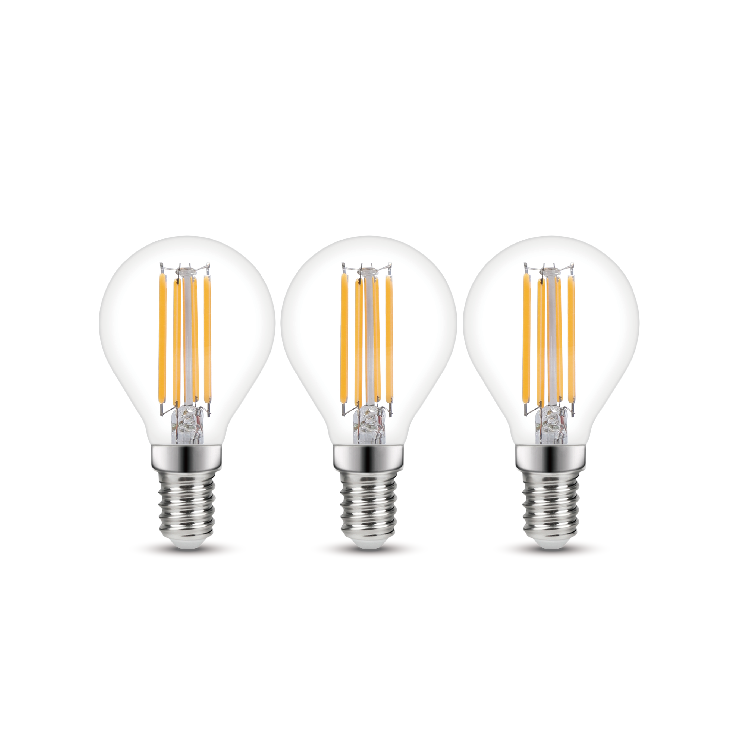 3 ampoules led à filament, sphérique, E14, 806lm = 60W, blanc chaud, LEXMAN - 3
